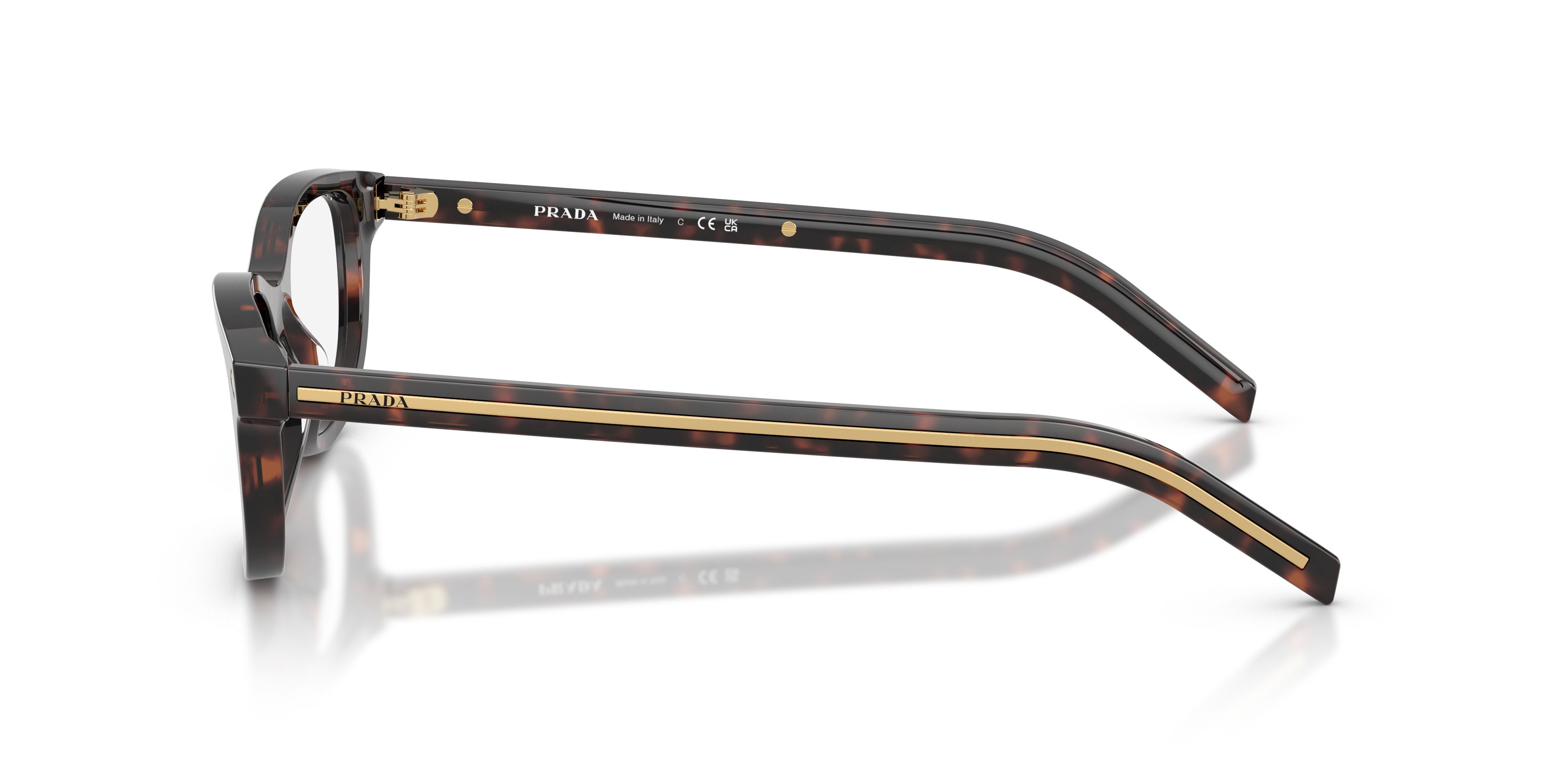 Eyeglasses Prada PR D01VU (17N1O1) color root havana shape oval lenses lente demo