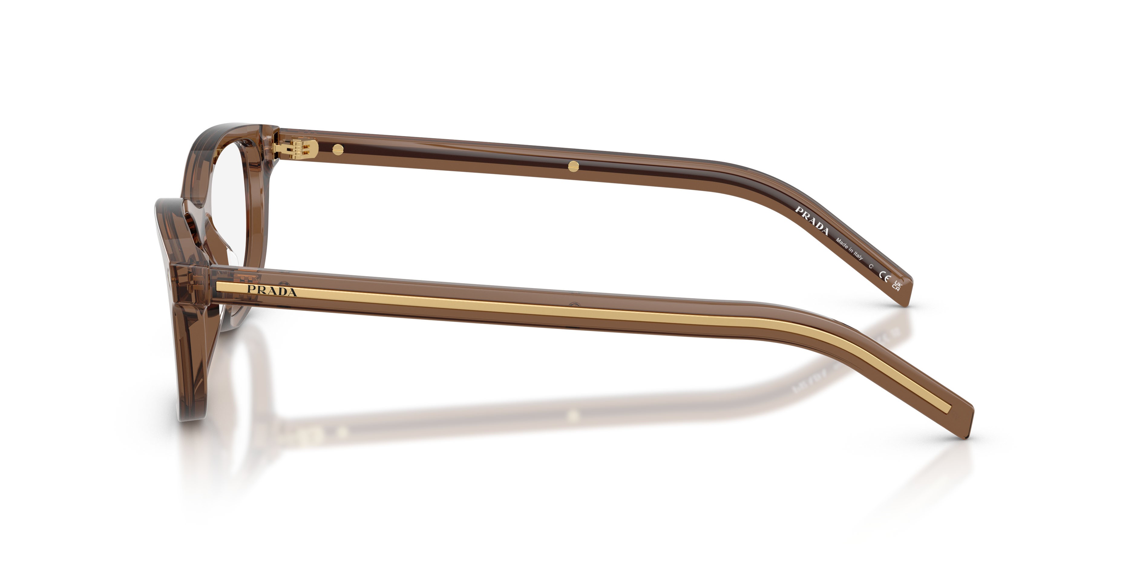 Eyeglasses Prada PR D01VU (28I1O1) color argilla trasparente shape oval lenses lente demo