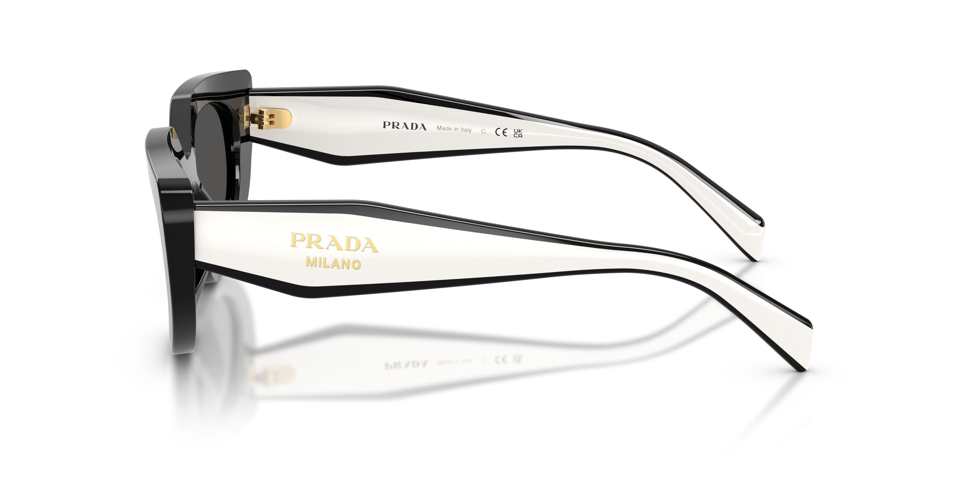 Occhiali da sole Prada PR D02S (20G08Z) colore nero forma ovale lenti grigio scuro