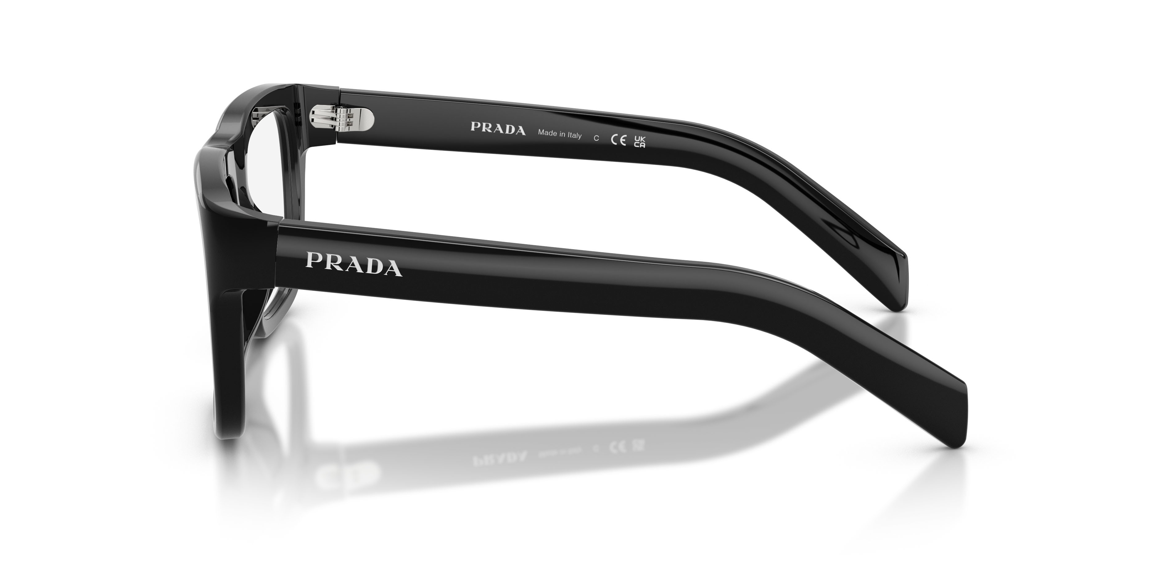 Eyeglasses Prada PR D02V (16K1O1) color nero shape rectangle lenses lente demo