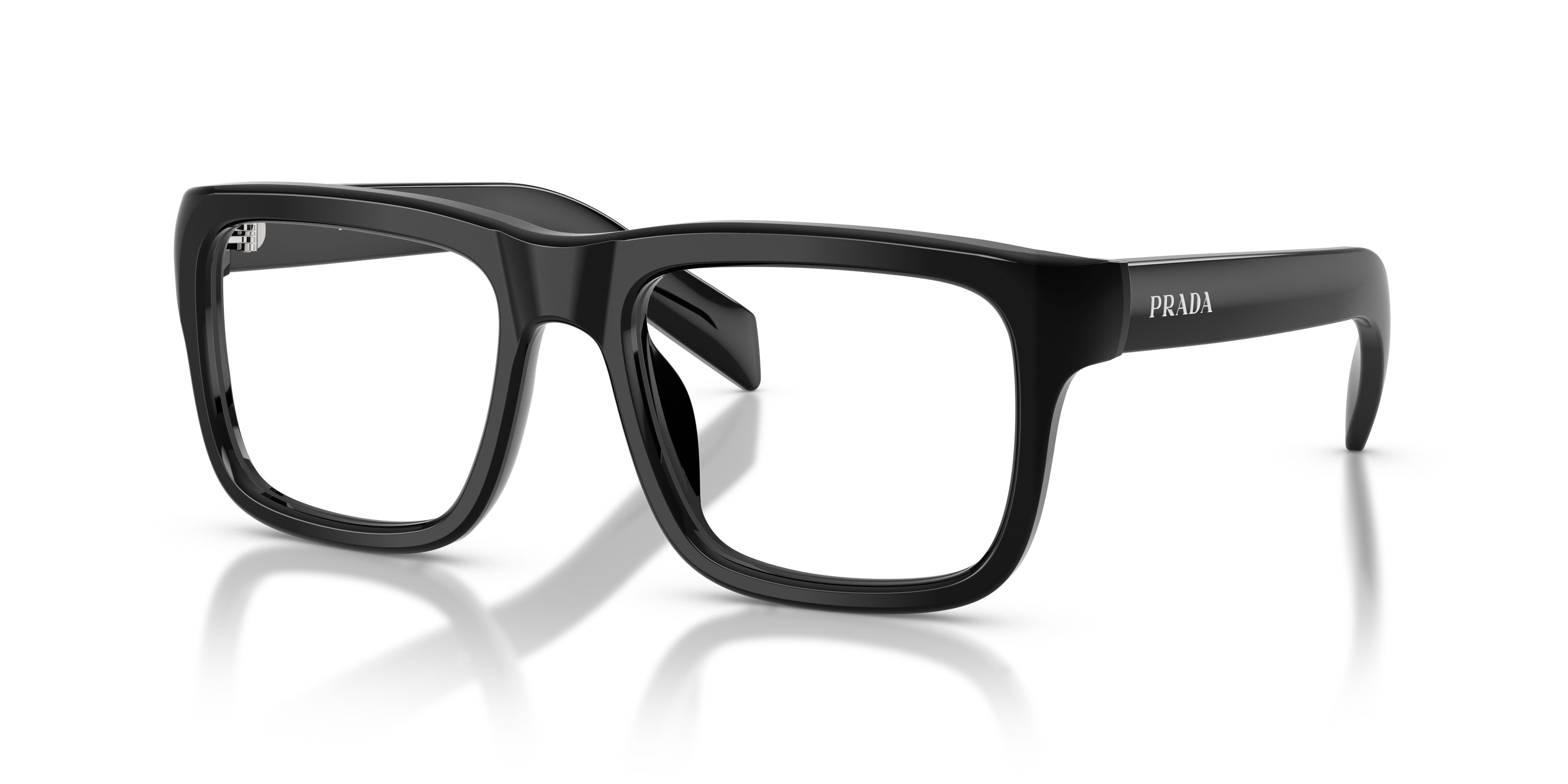 Eyeglasses Prada PR D02V (16K1O1) color nero shape rectangle lenses lente demo
