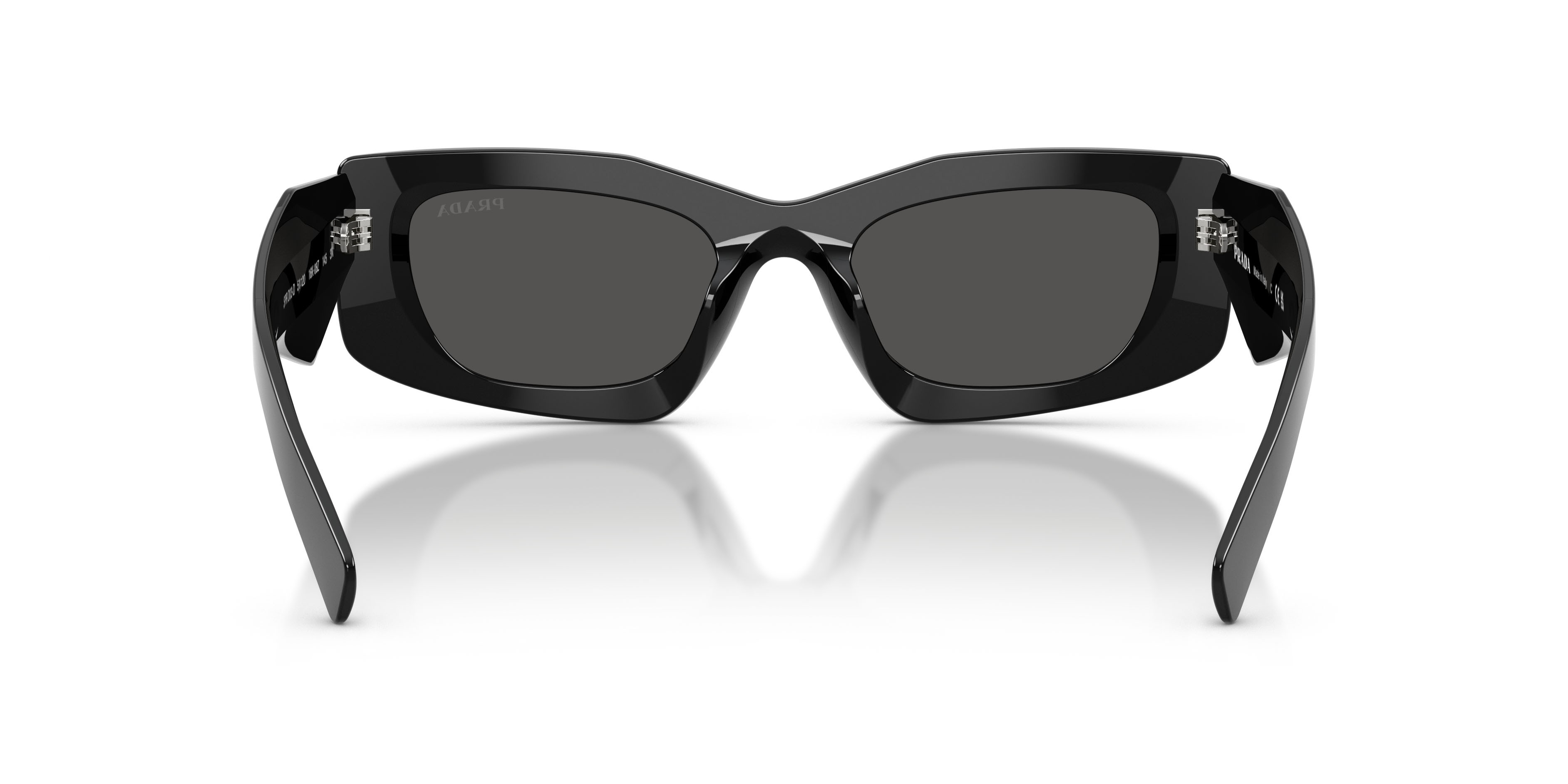Sunglasses Prada PR D03SD (16K08Z) color nero shape rectangle lenses grigio scuro