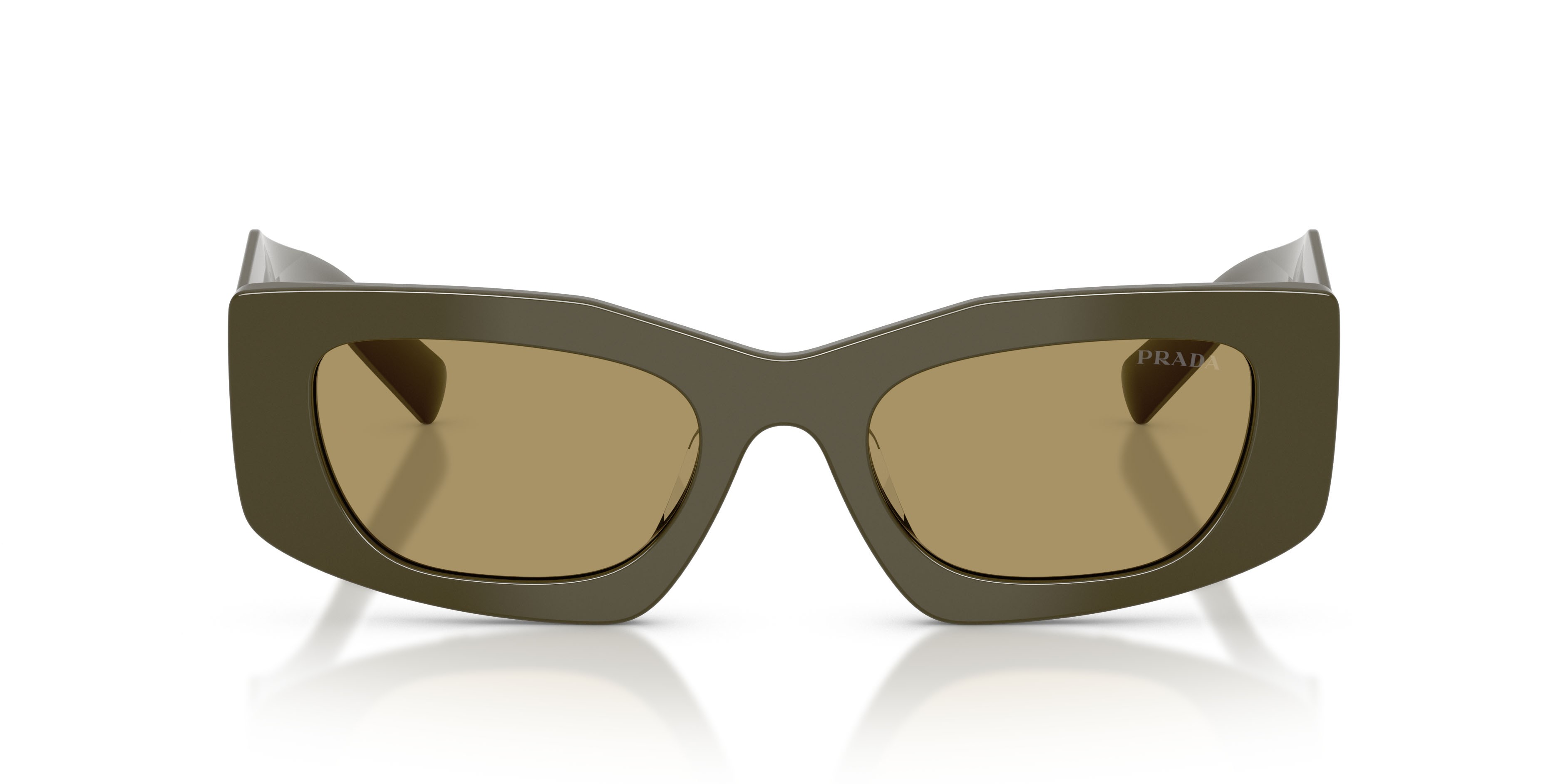 Sunglasses Prada PR D03SD (26J70G) color laurel shape rectangle lenses verde oliva