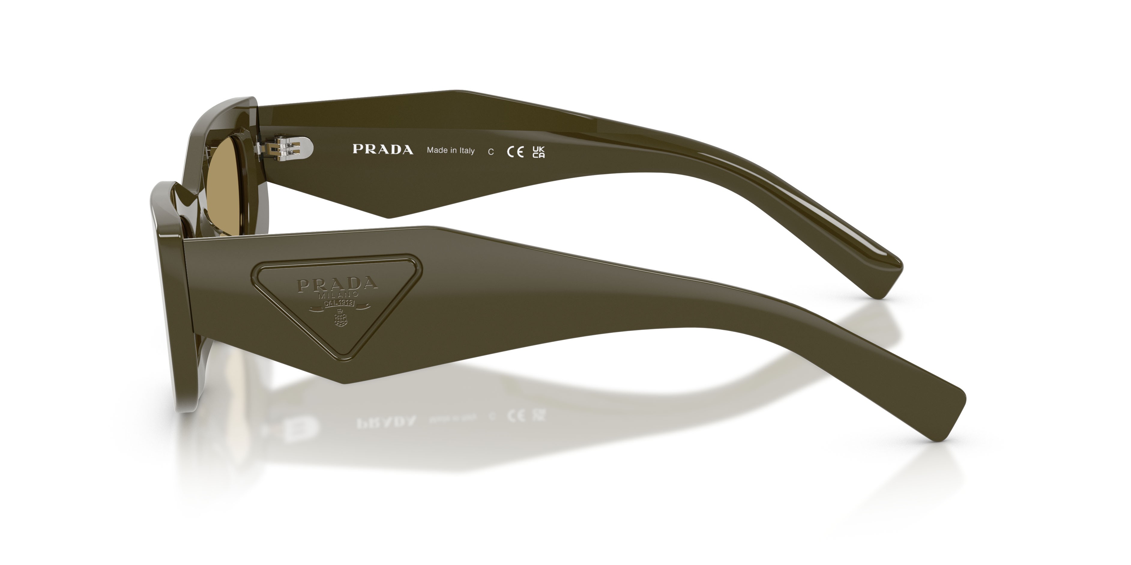 Sunglasses Prada PR D03SD (26J70G) color laurel shape rectangle lenses verde oliva