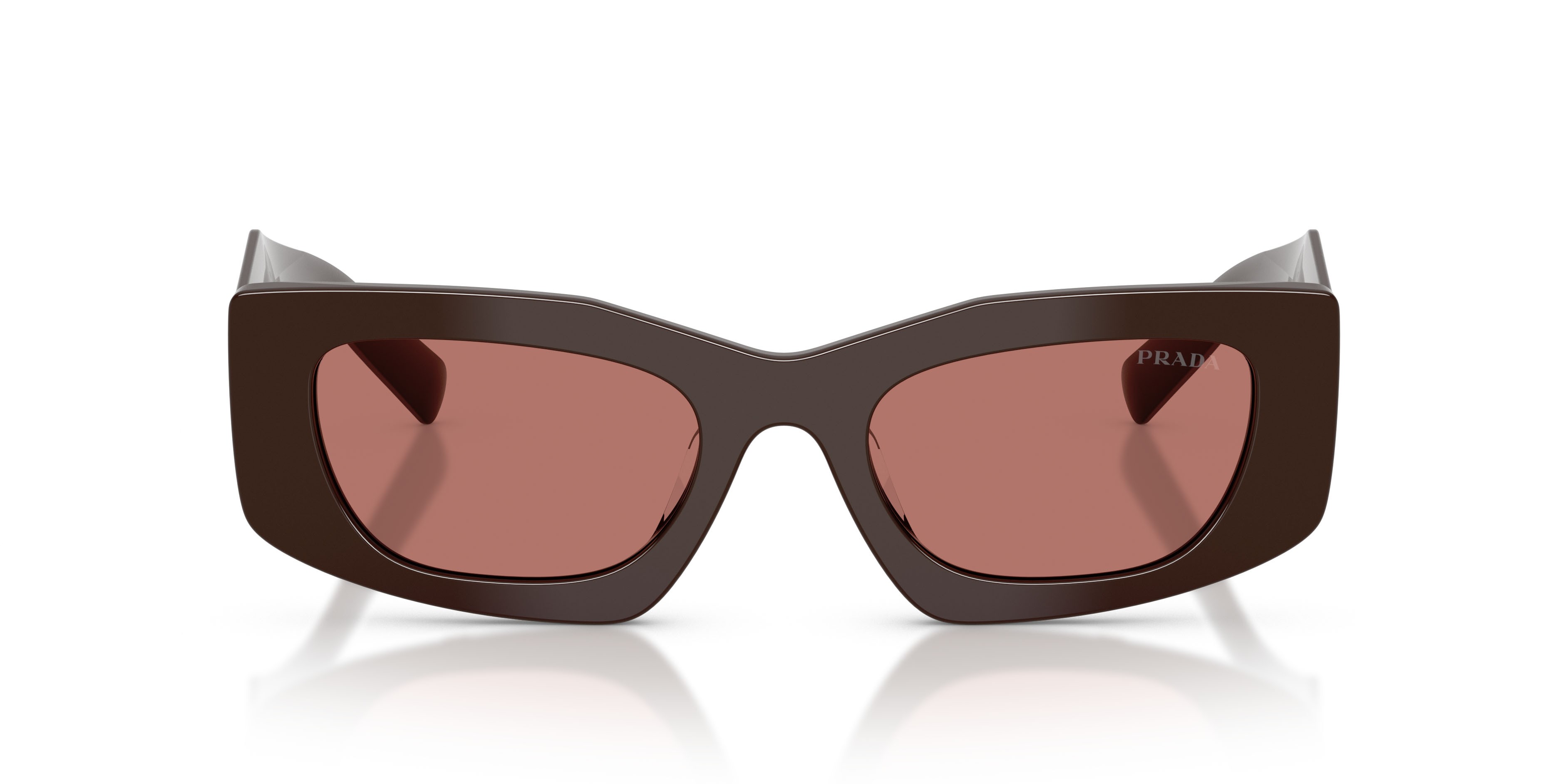 Occhiali da sole Prada PR D03SD (27I80W) colore cigar forma rettangolare lenti bordeaux