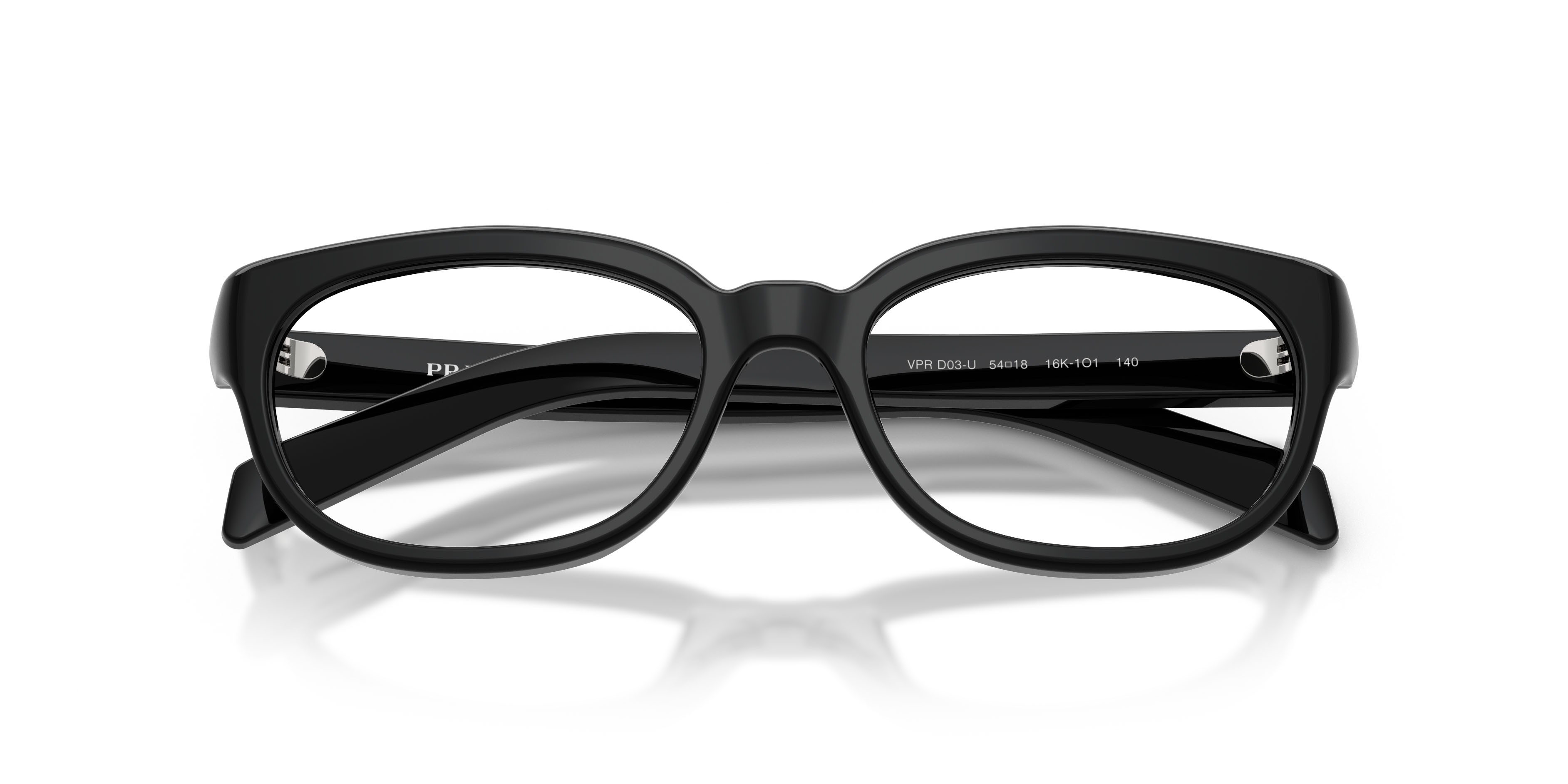 Eyeglasses Prada PR D03VU (16K1O1) color nero shape pantos lenses lente demo