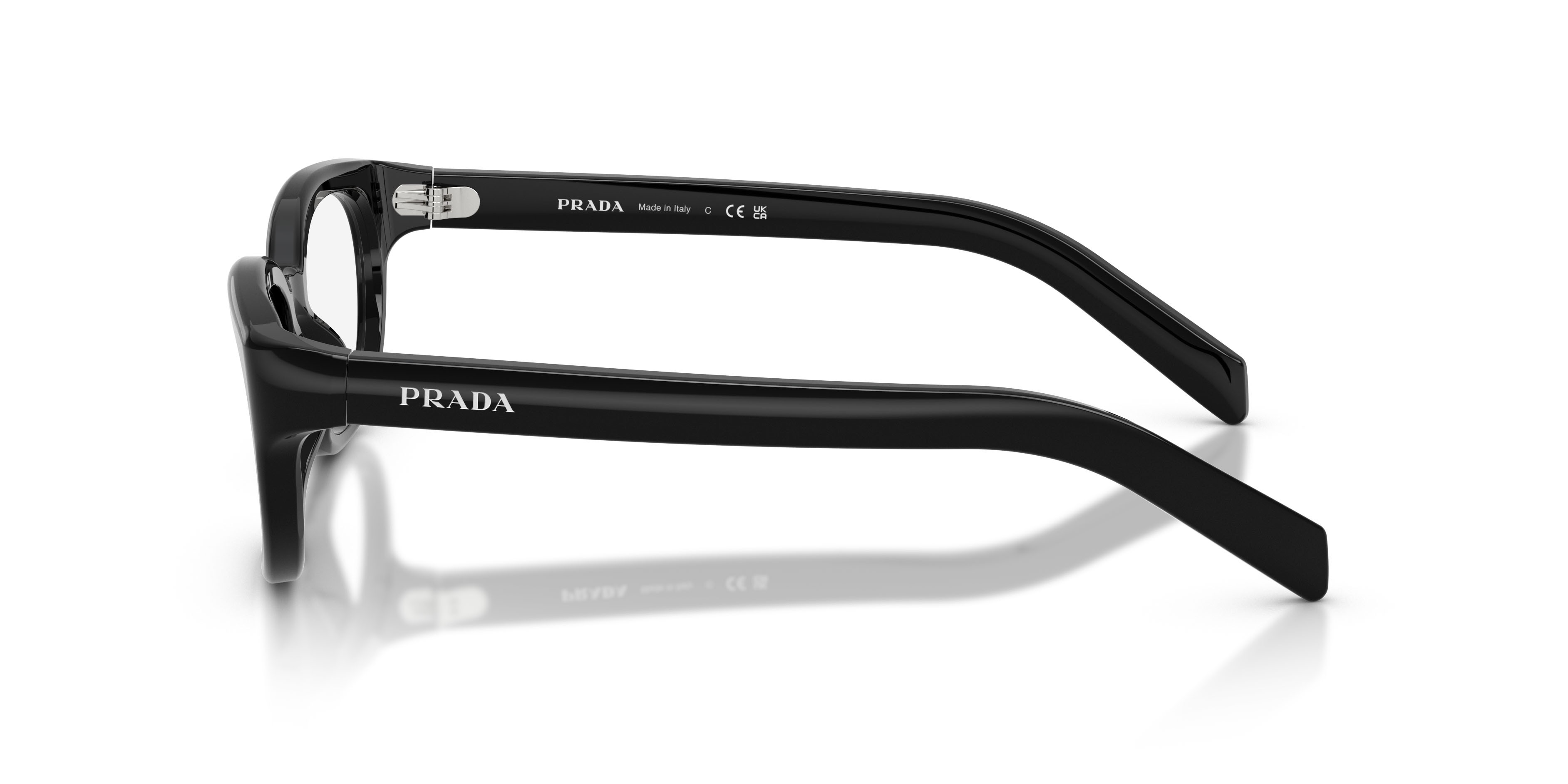 Eyeglasses Prada PR D03VU (16K1O1) color nero shape pantos lenses lente demo