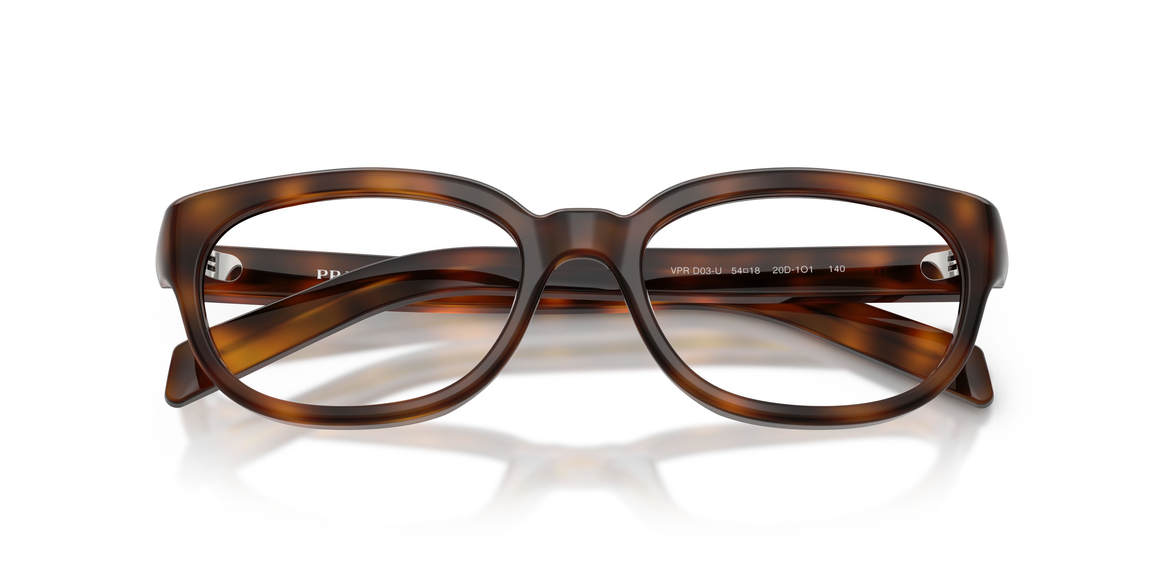 Eyeglasses Prada PR D03VU (20D1O1) color havana juniper shape pantos lenses lente demo