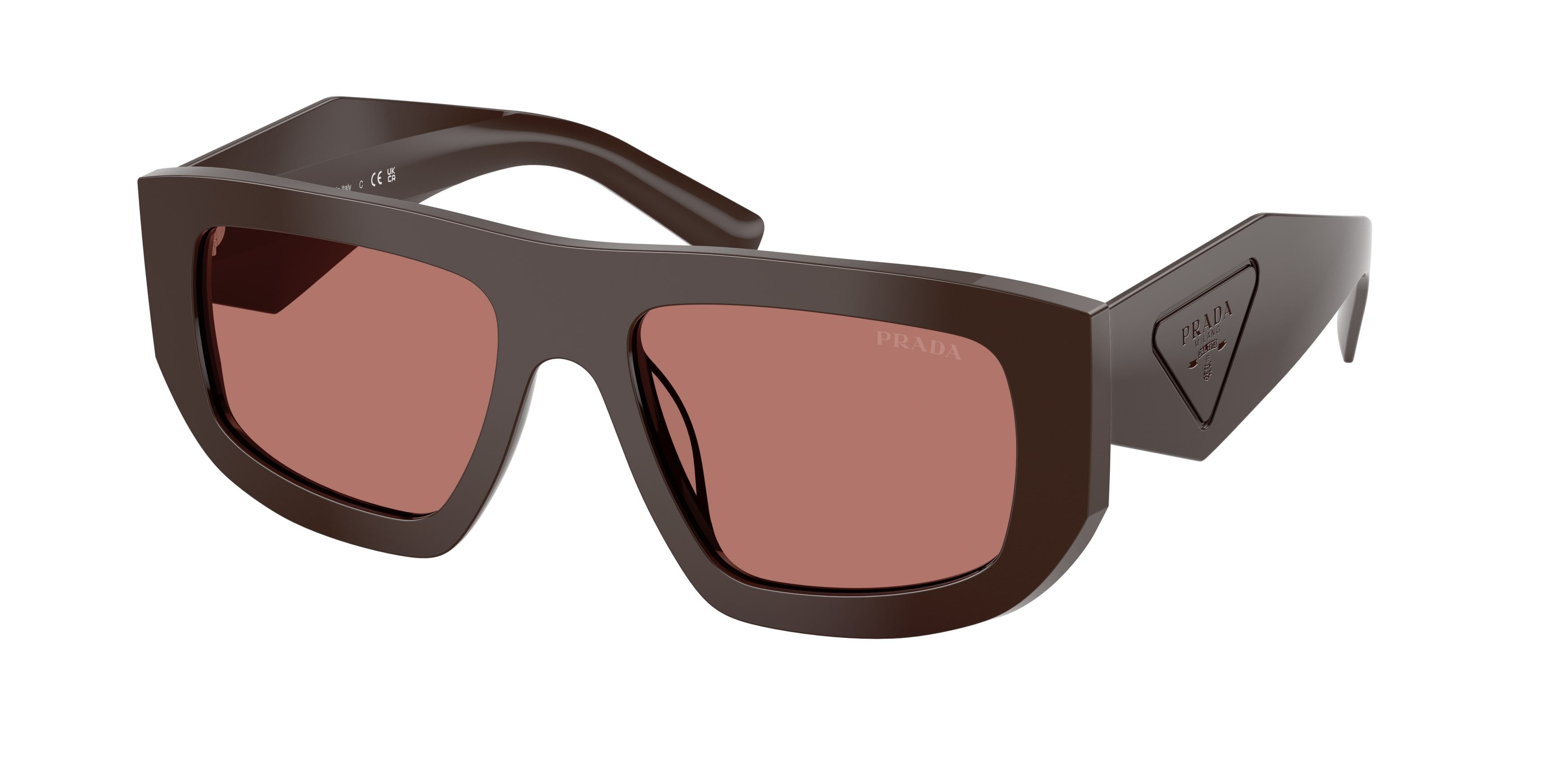 Sunglasses Prada PR D04SU (27I80W) color cigar shape irregular lenses bordeaux
