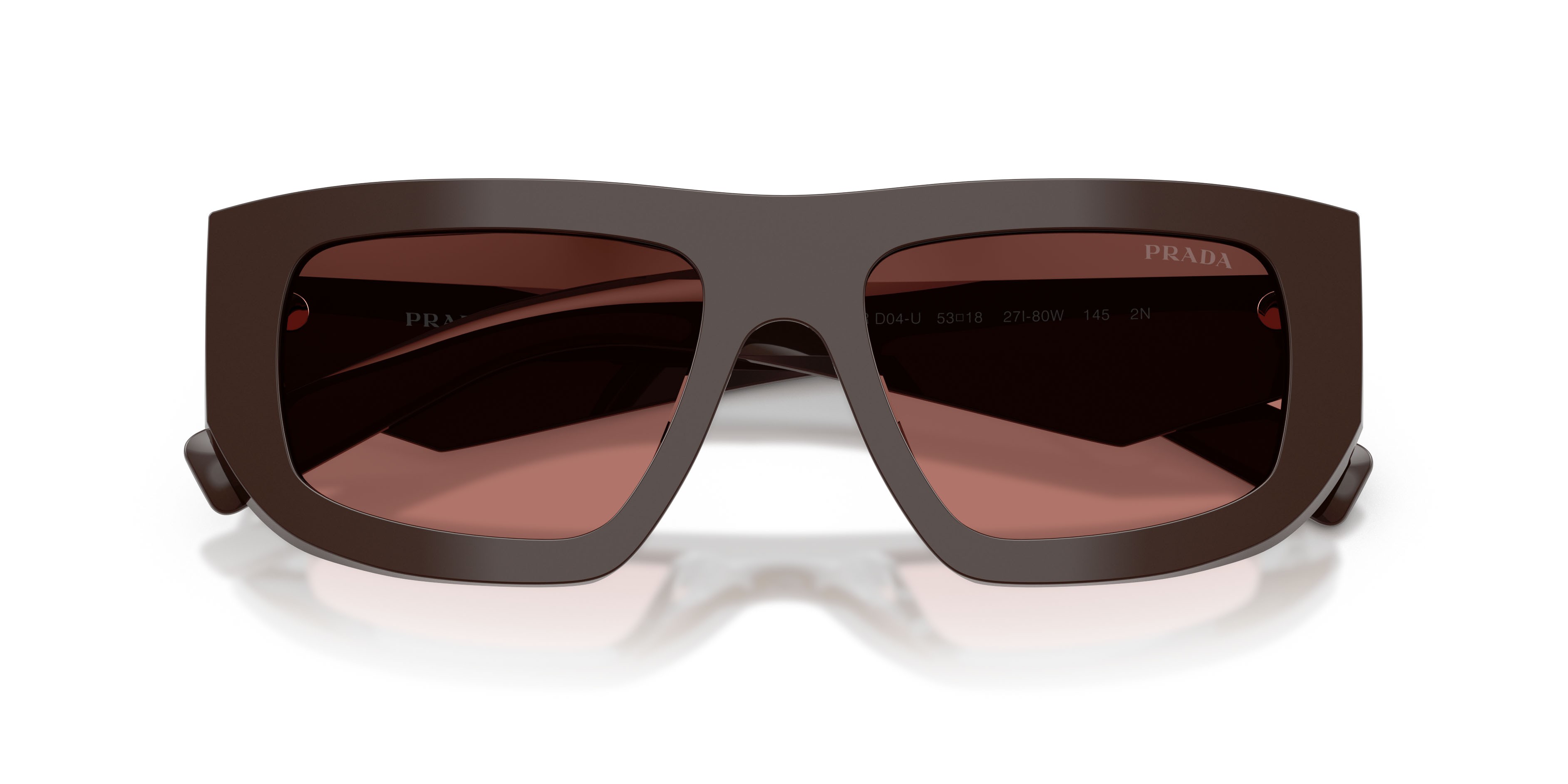 Sunglasses Prada PR D04SU (27I80W) color cigar shape irregular lenses bordeaux