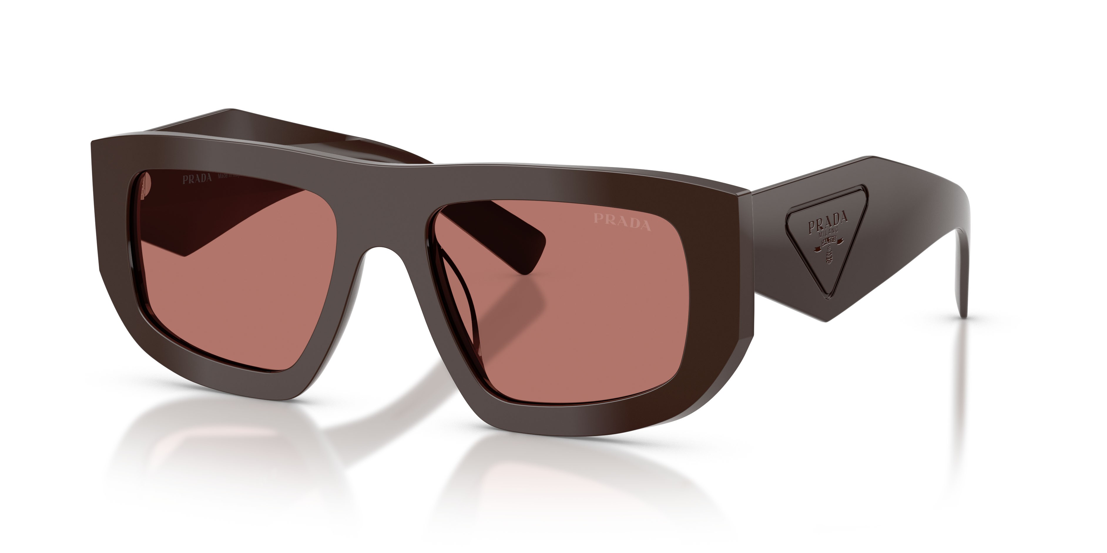 Sunglasses Prada PR D04SU (27I80W) color cigar shape irregular lenses bordeaux