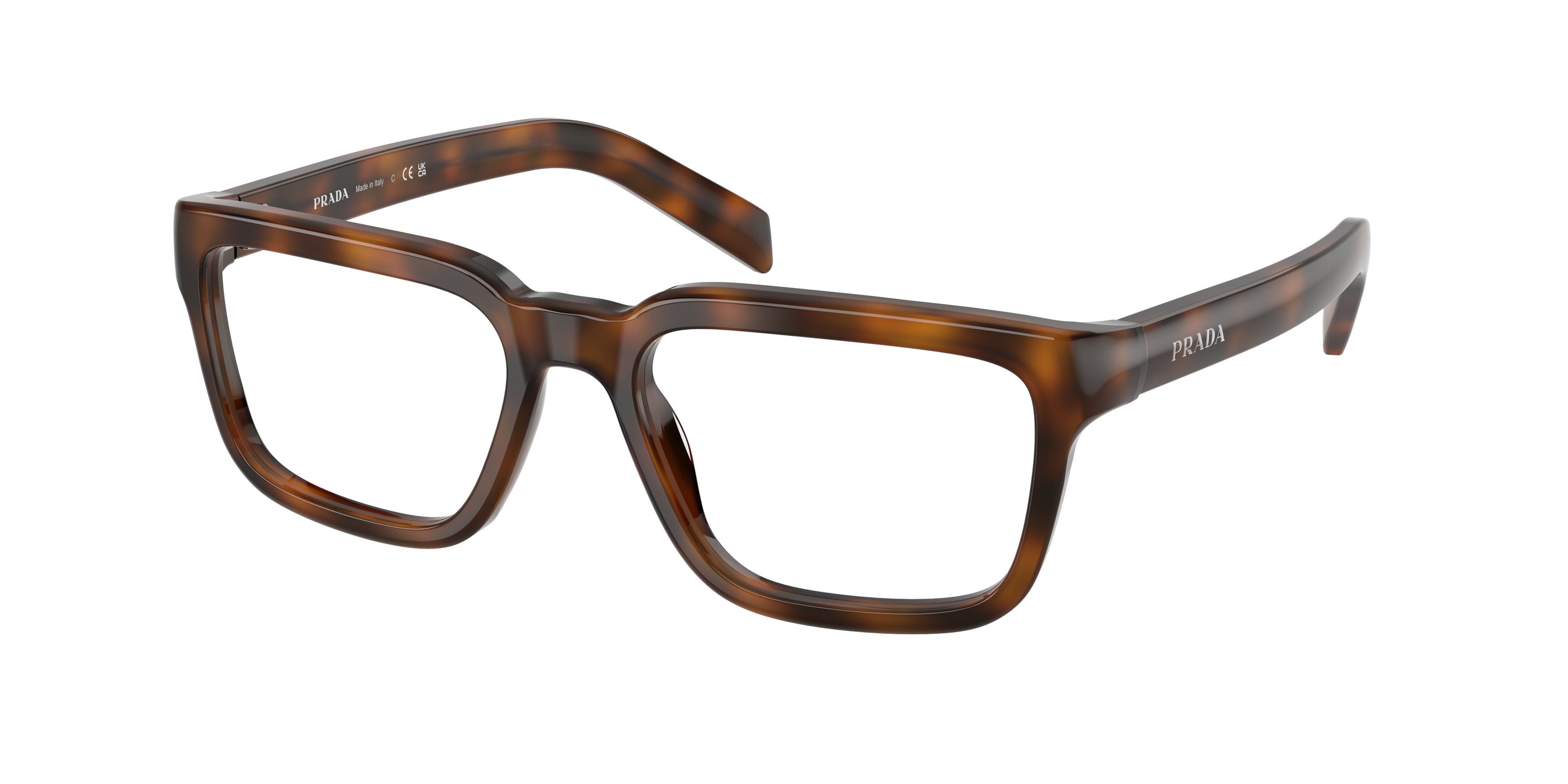 Eyeglasses Prada PR D04V (20D1O1) color havana juniper shape square lenses lente demo