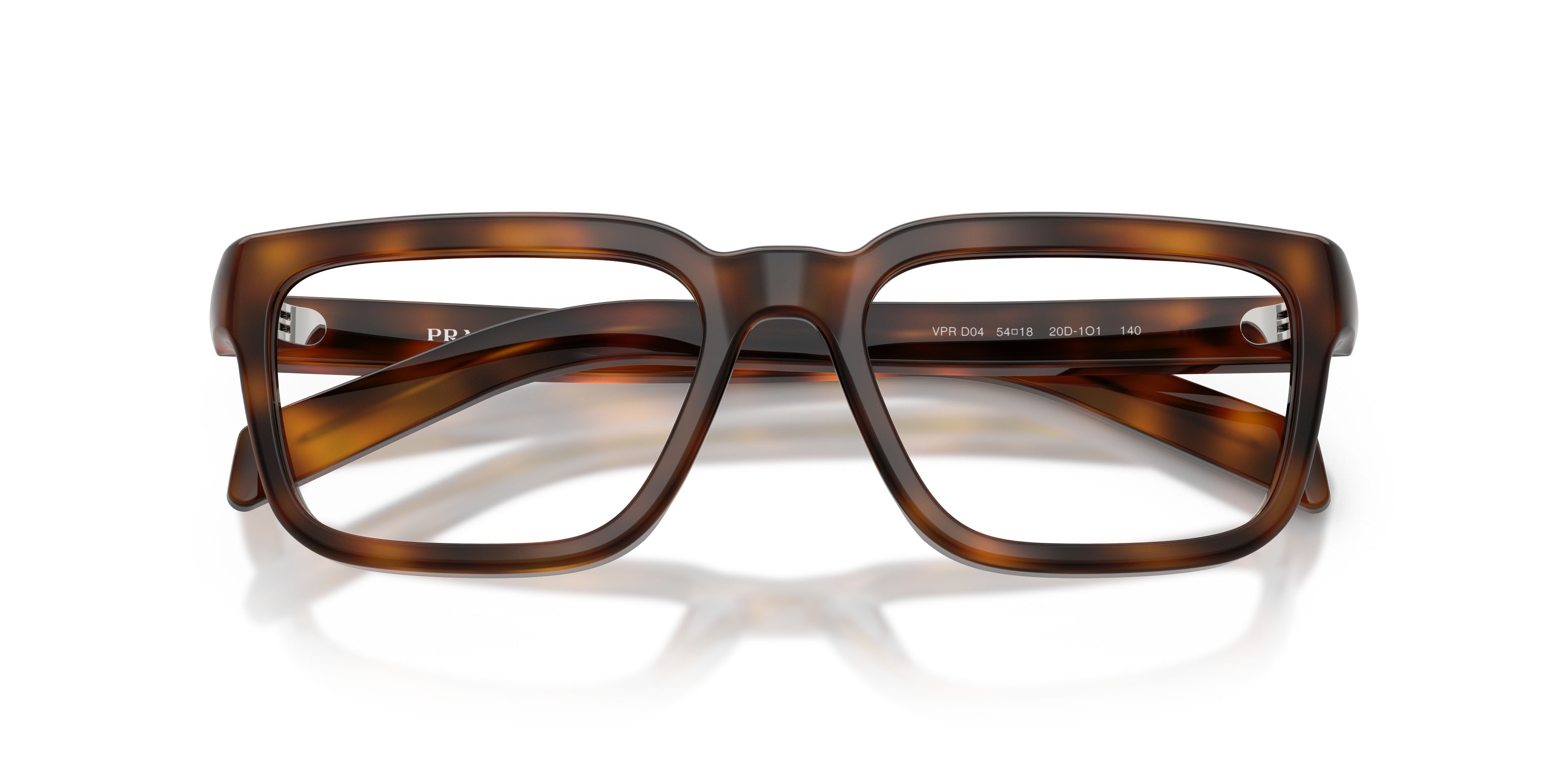 Eyeglasses Prada PR D04V (20D1O1) color havana juniper shape square lenses lente demo
