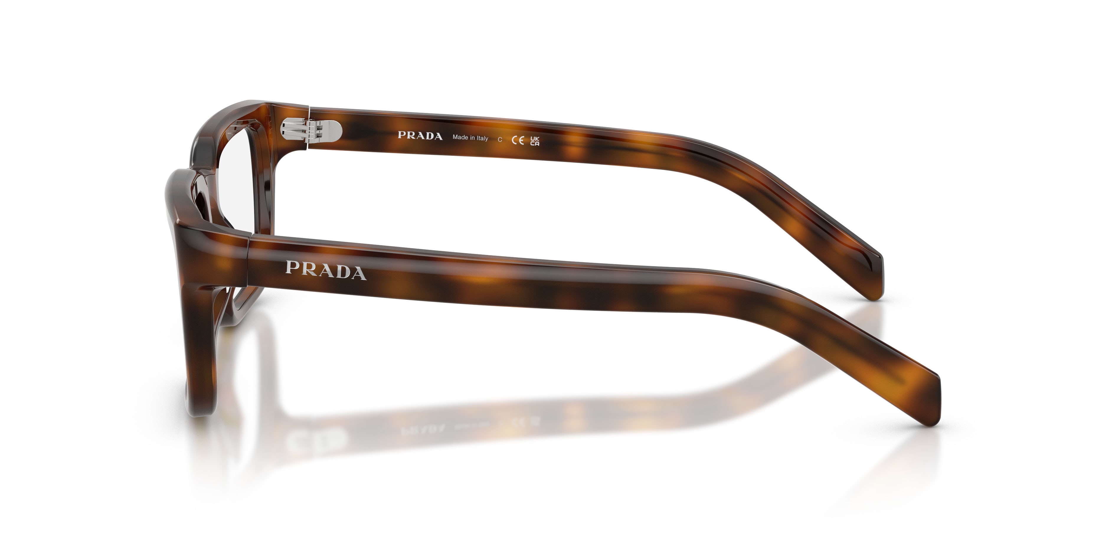Eyeglasses Prada PR D04V (20D1O1) color havana juniper shape square lenses lente demo