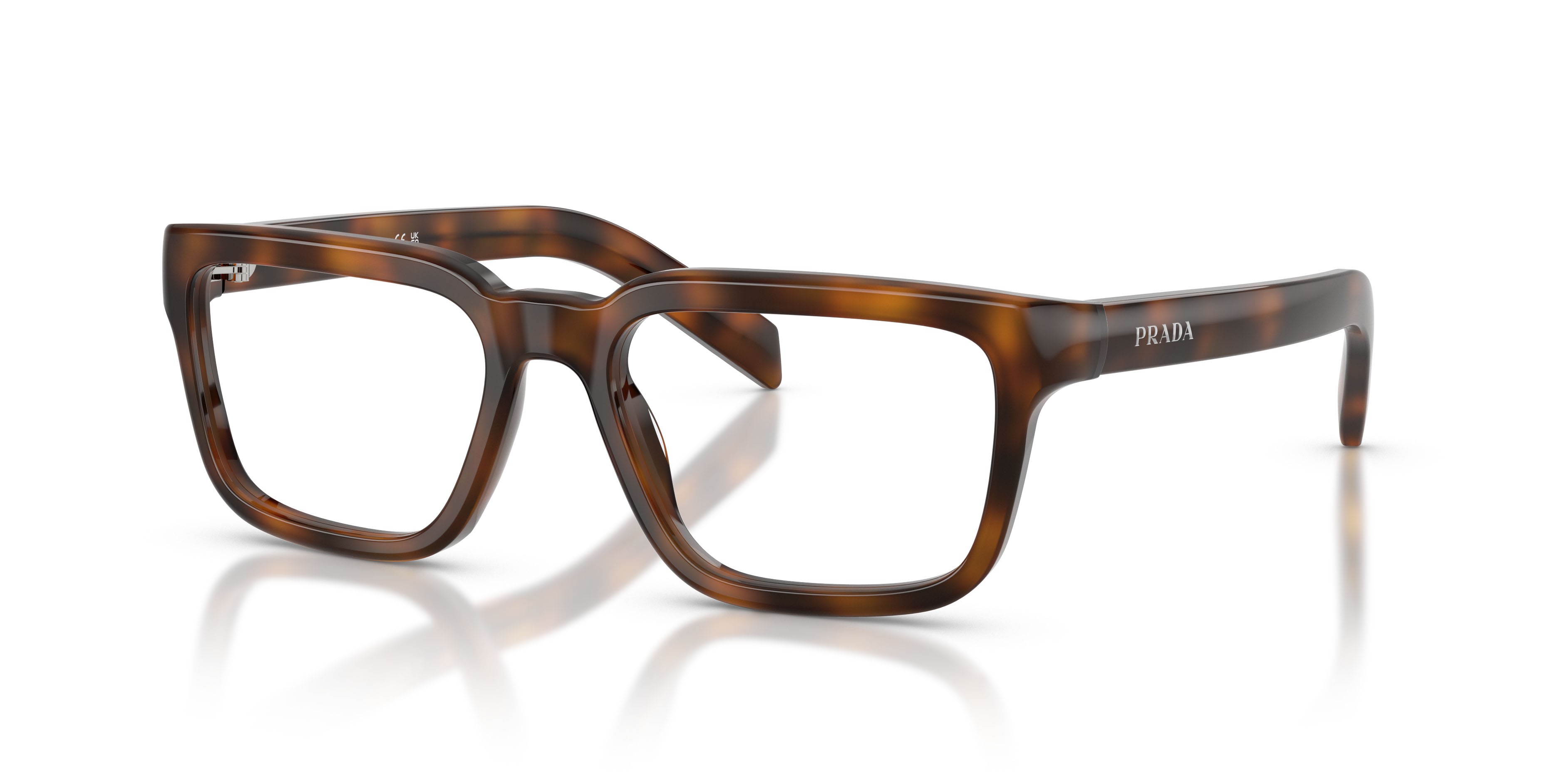 Eyeglasses Prada PR D04V (20D1O1) color havana juniper shape square lenses lente demo