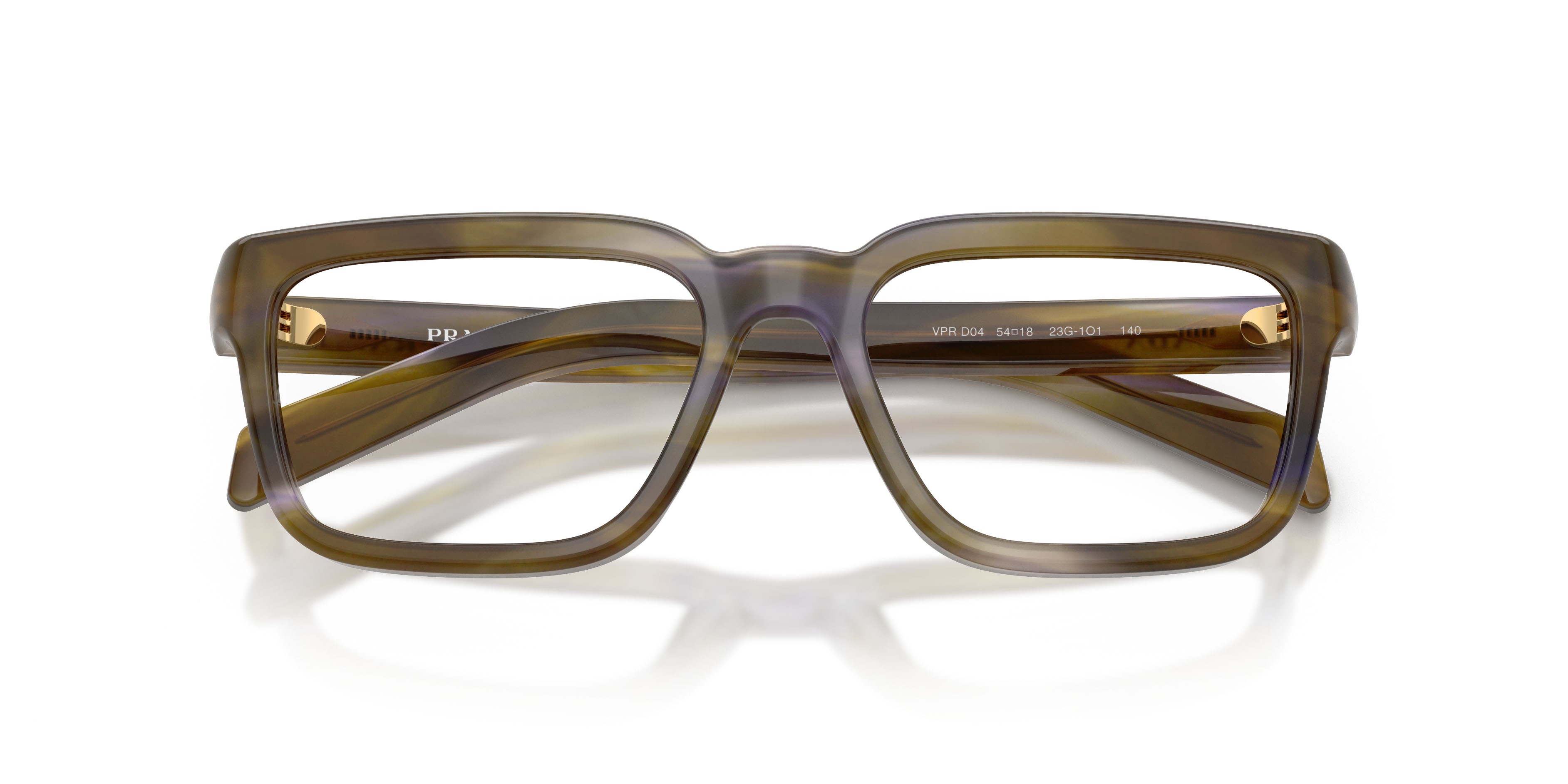 Eyeglasses Prada PR D04V (23G1O1) color havana laguna shape square lenses lente demo