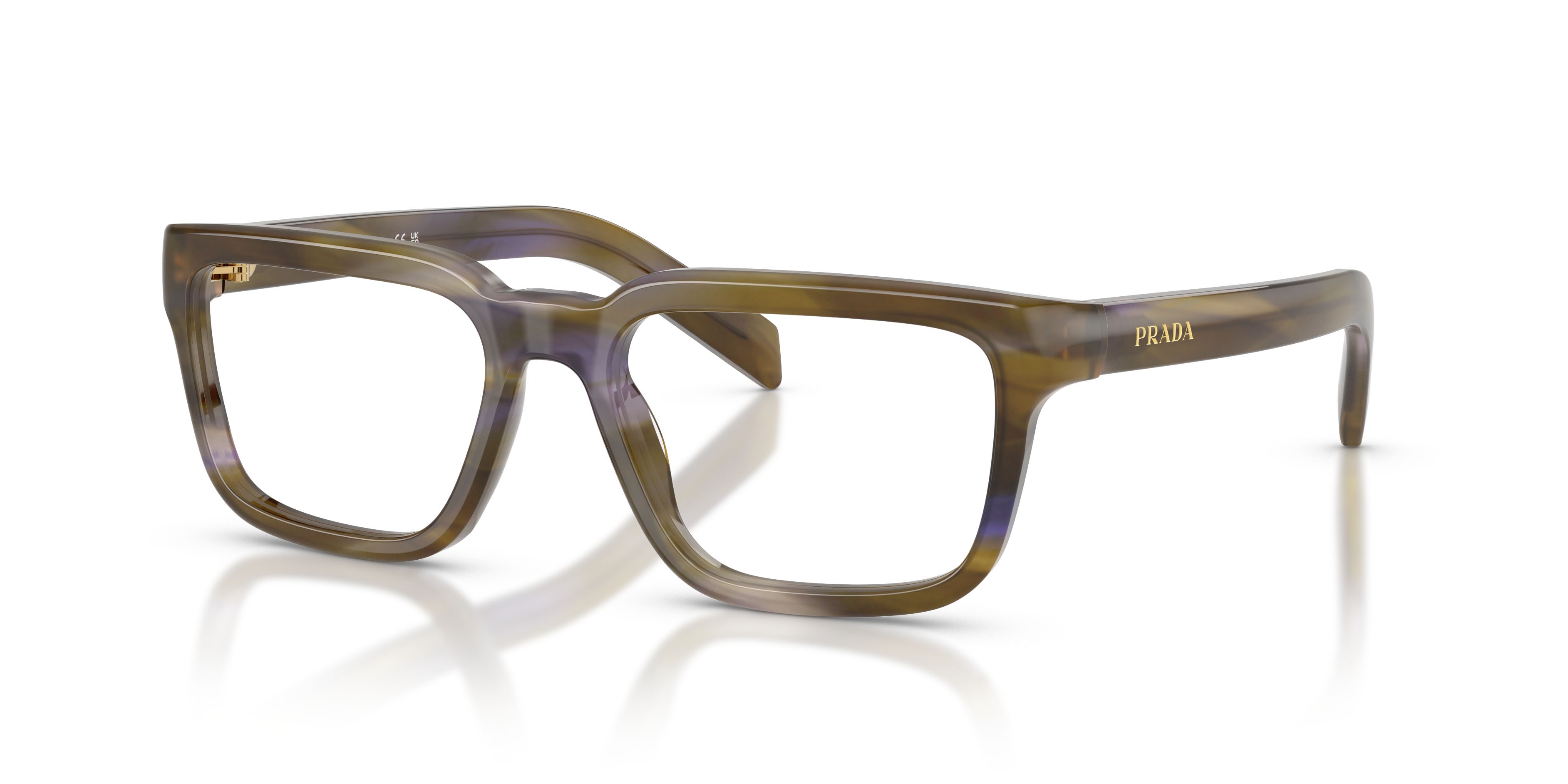 Eyeglasses Prada PR D04V (23G1O1) color havana laguna shape square lenses lente demo