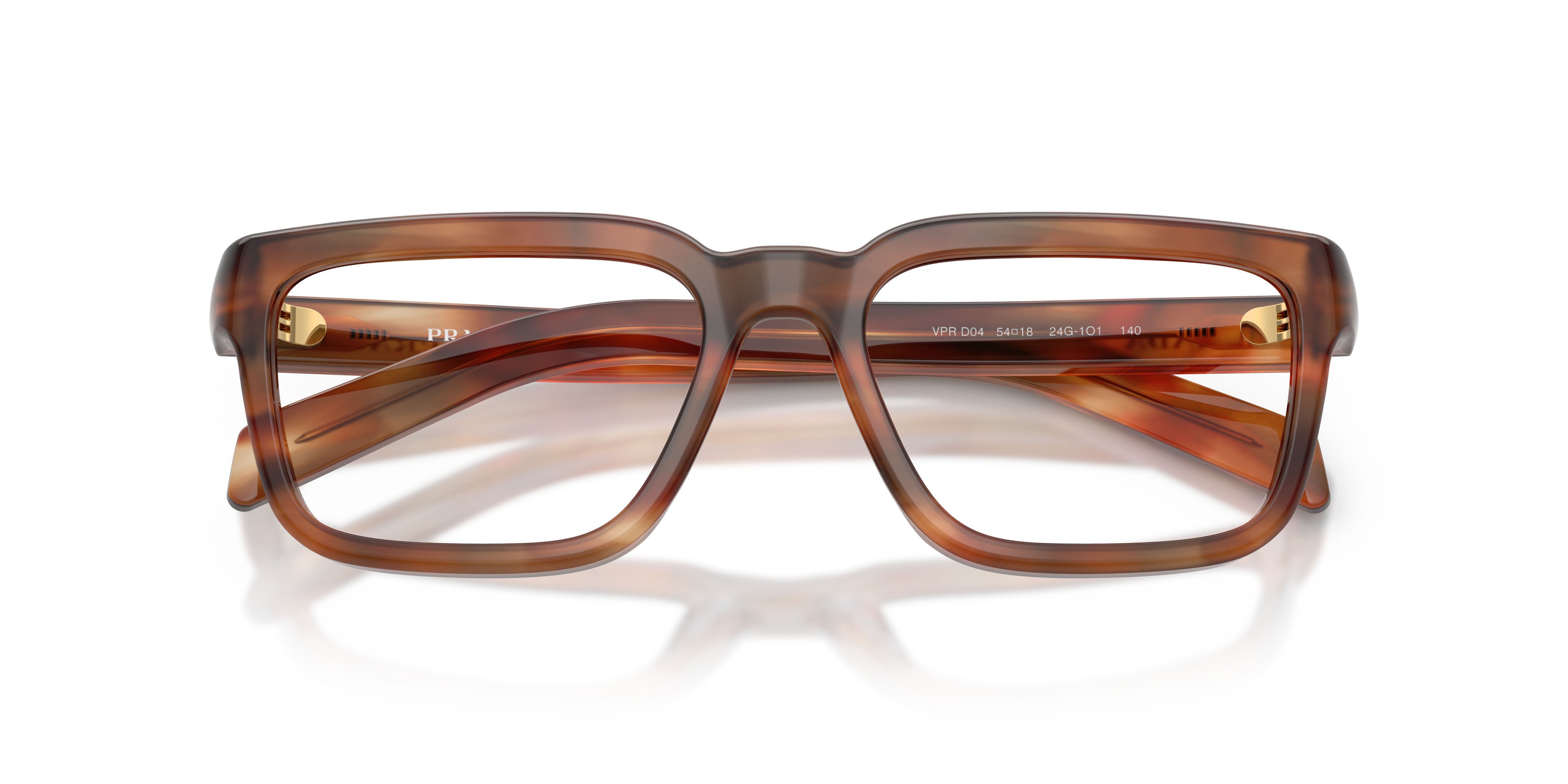 Eyeglasses Prada PR D04V (24G1O1) color havana quercia shape square lenses lente demo