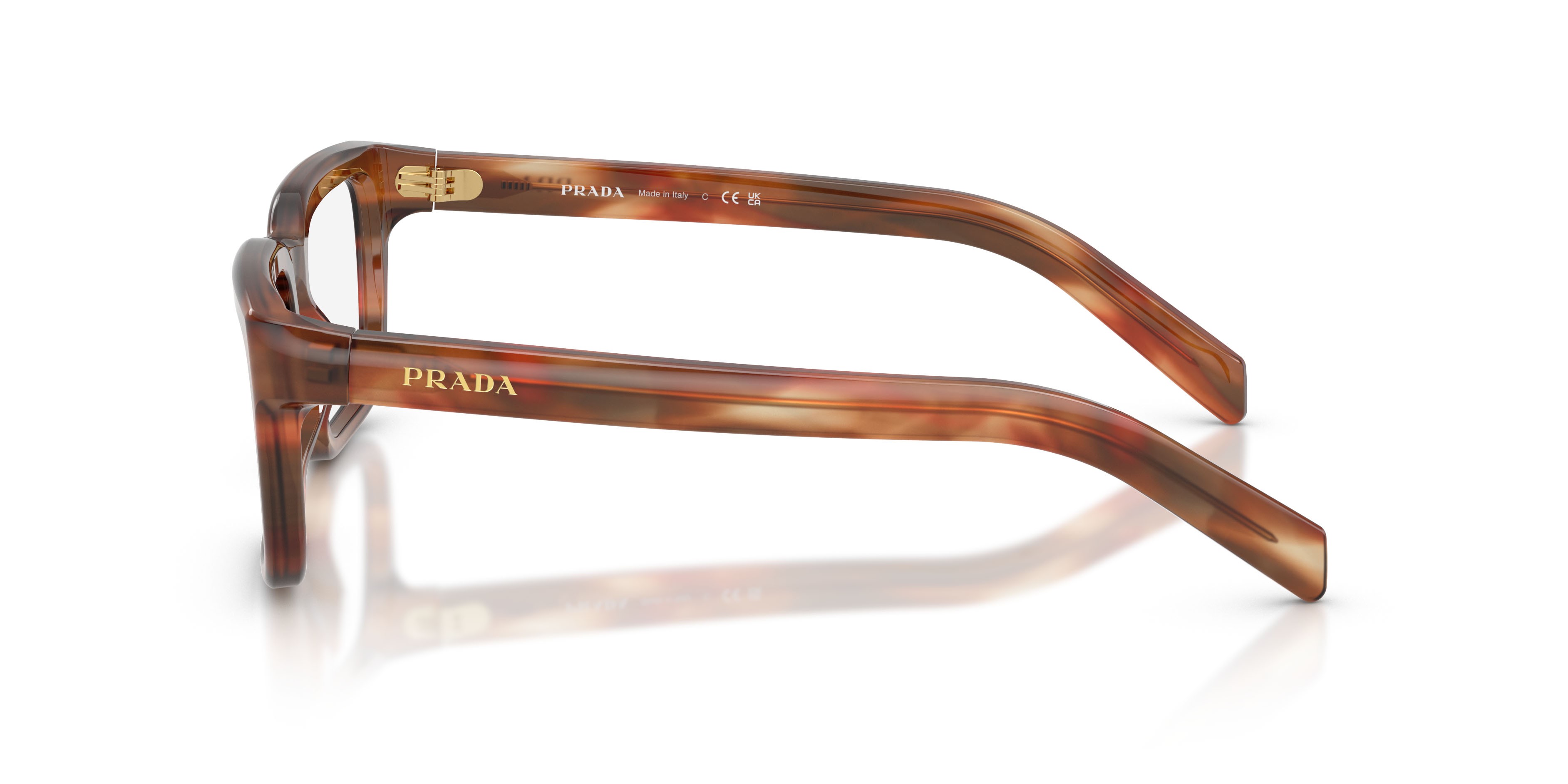 Eyeglasses Prada PR D04V (24G1O1) color havana quercia shape square lenses lente demo