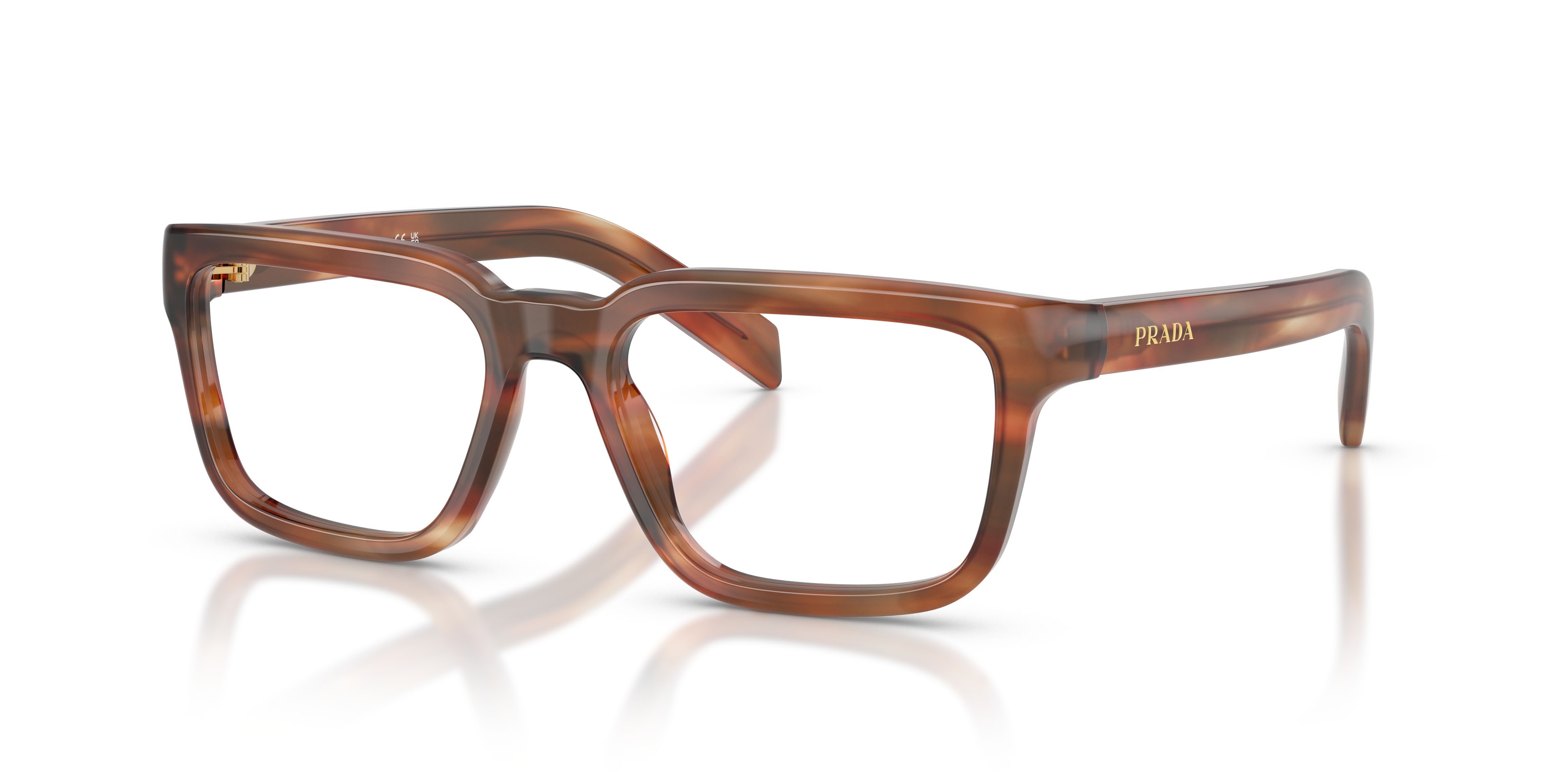 Eyeglasses Prada PR D04V (24G1O1) color havana quercia shape square lenses lente demo