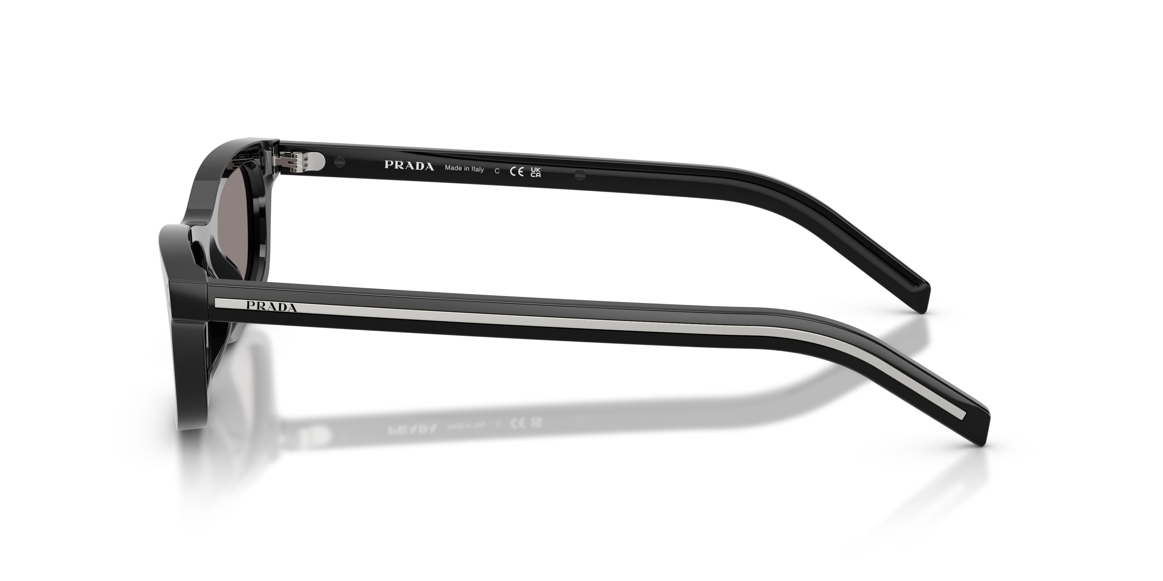 Occhiali da sole Prada PR D05S (16K03D) colore nero forma quadrato lenti grigio