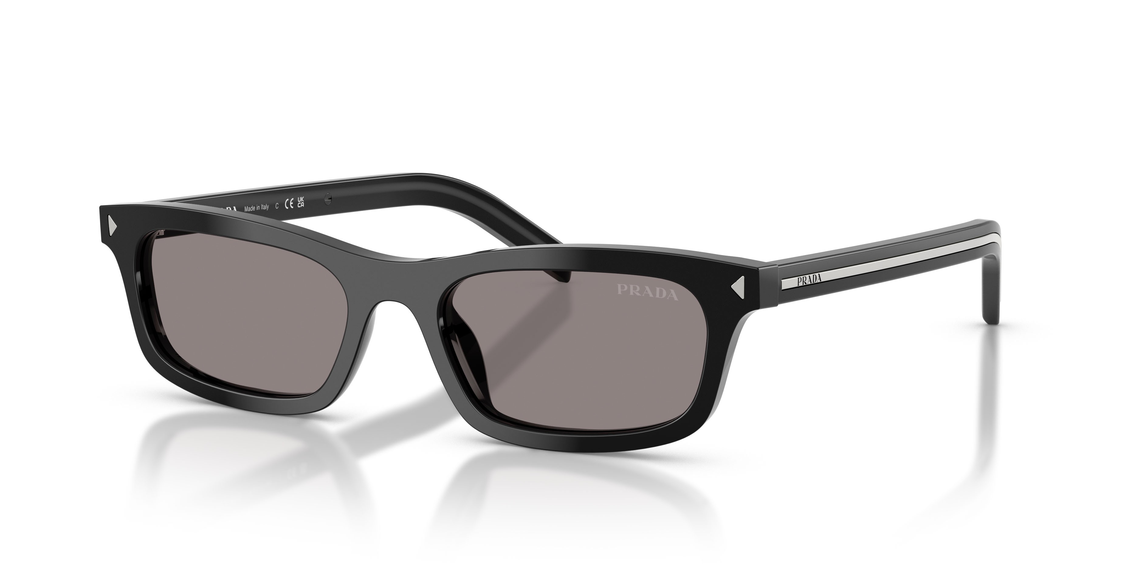 Occhiali da sole Prada PR D05S (16K03D) colore nero forma quadrato lenti grigio