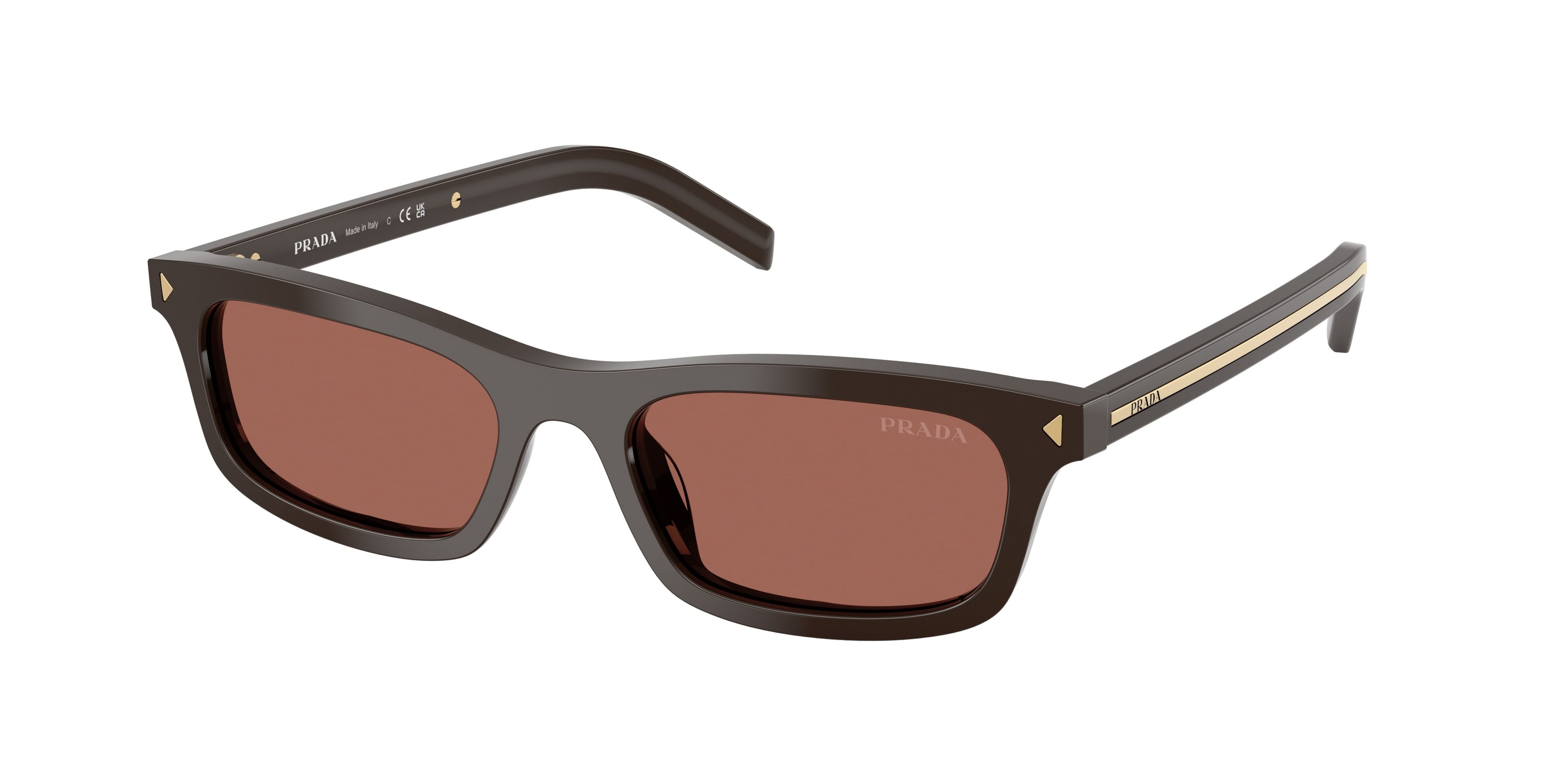 Sunglasses Prada PR D05S (27I20W) color cigar shape square lenses marrone