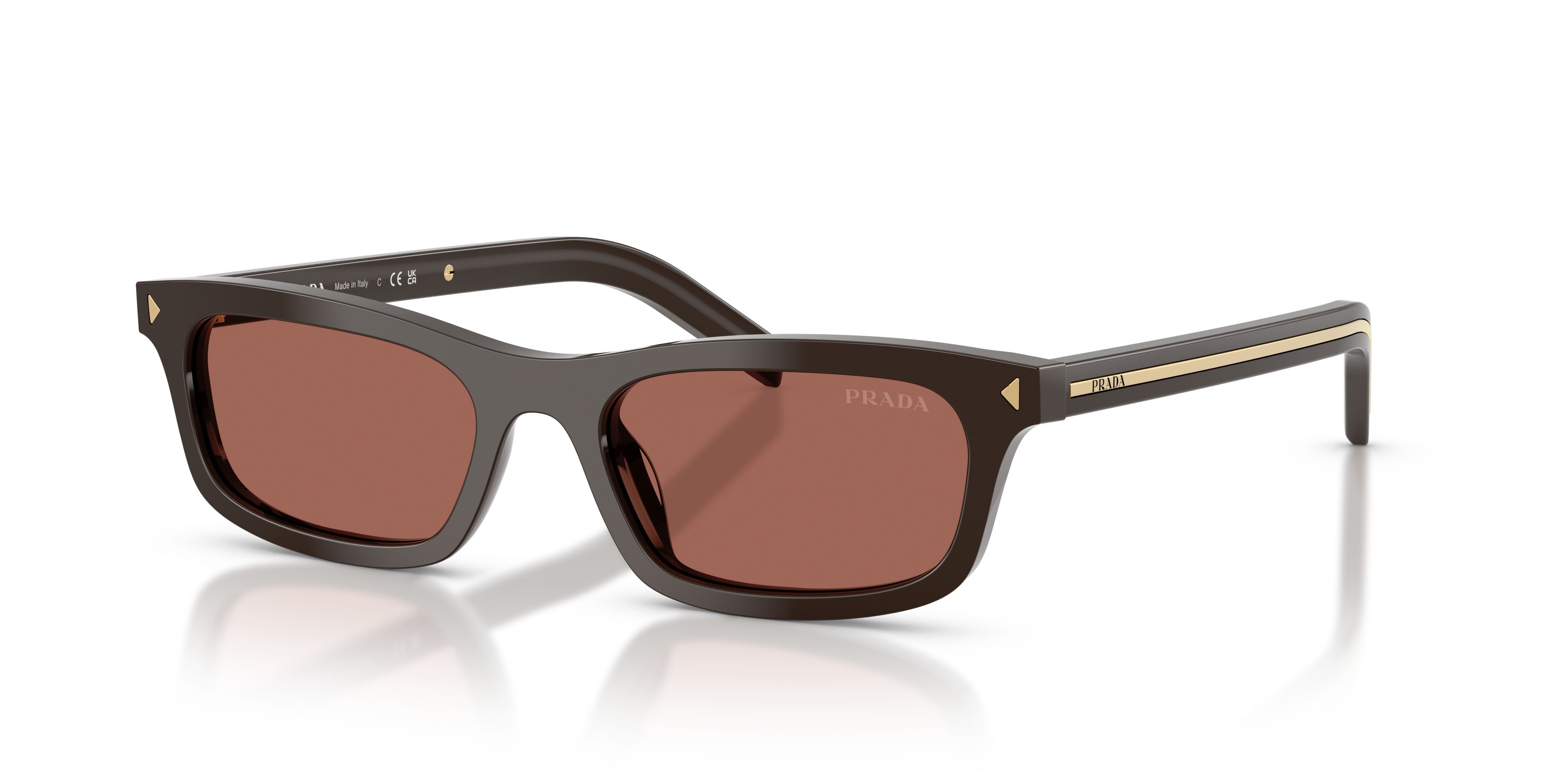 Sunglasses Prada PR D05S (27I20W) color cigar shape square lenses marrone