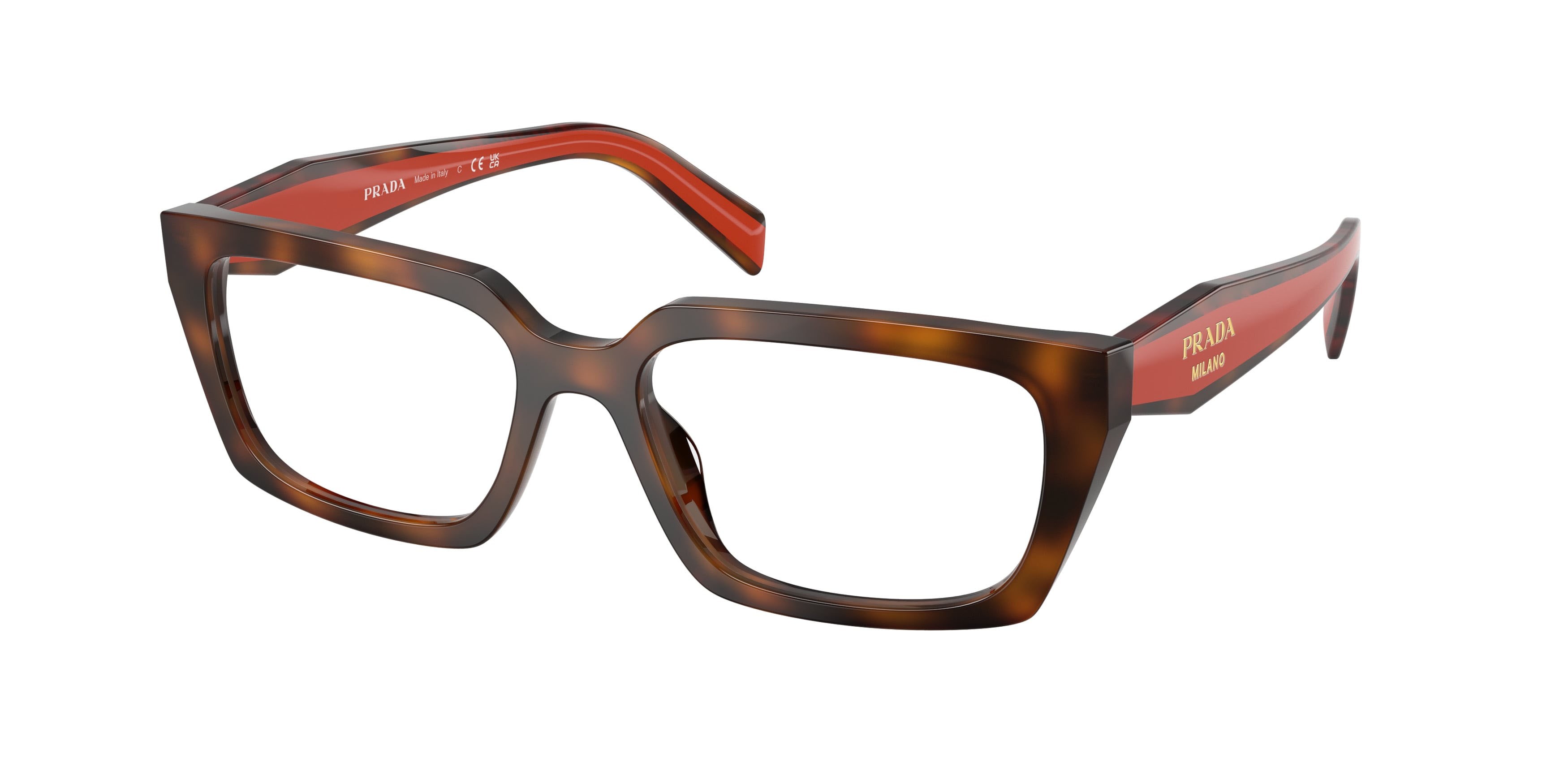 Eyeglasses Prada PR D05V (01K1O1) color havana juniper shape rectangle lenses lente demo