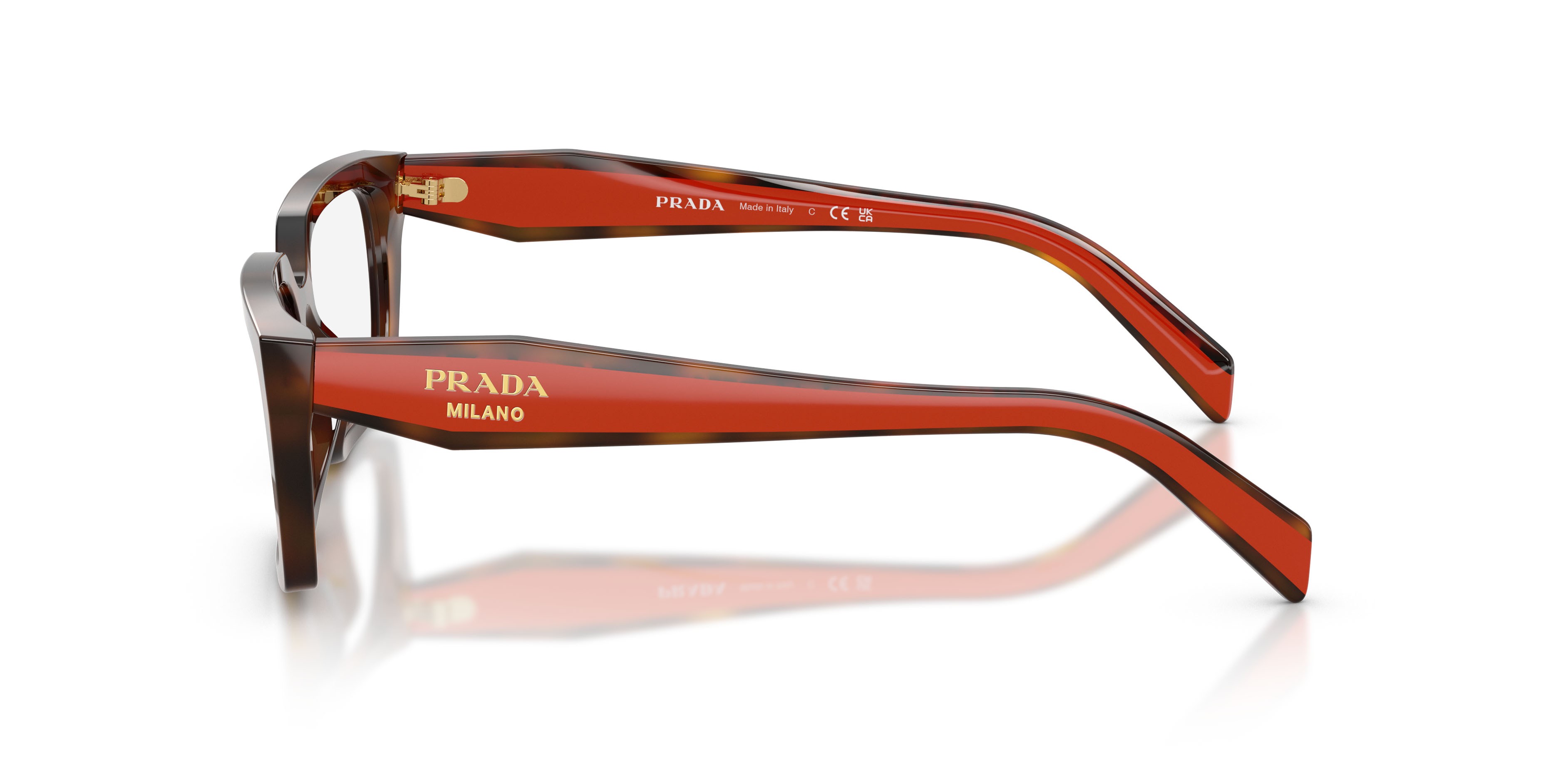 Eyeglasses Prada PR D05V (01K1O1) color havana juniper shape rectangle lenses lente demo