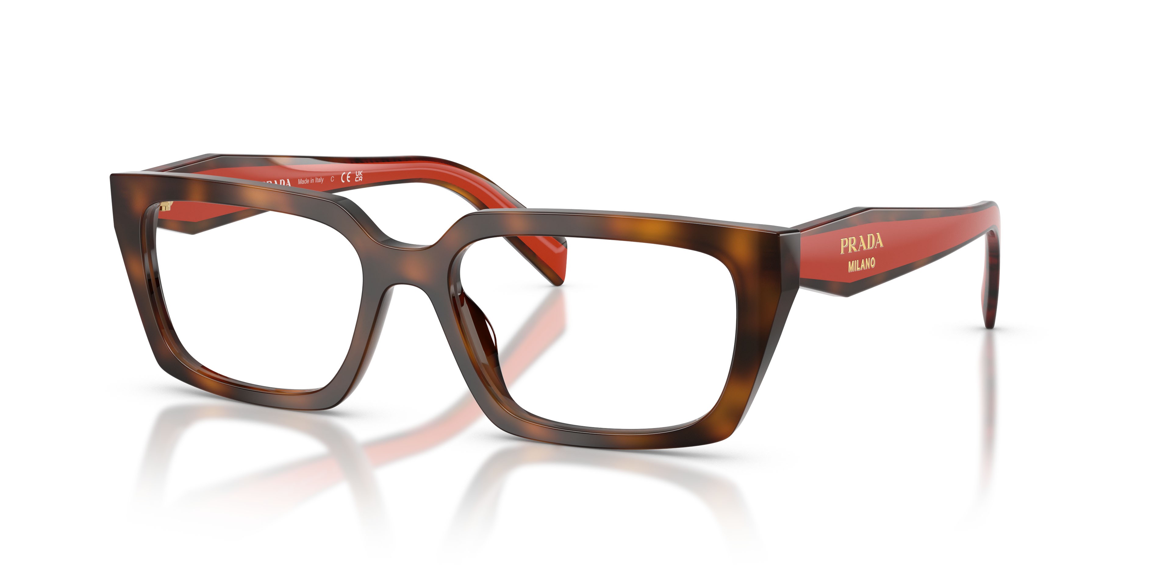Eyeglasses Prada PR D05V (01K1O1) color havana juniper shape rectangle lenses lente demo