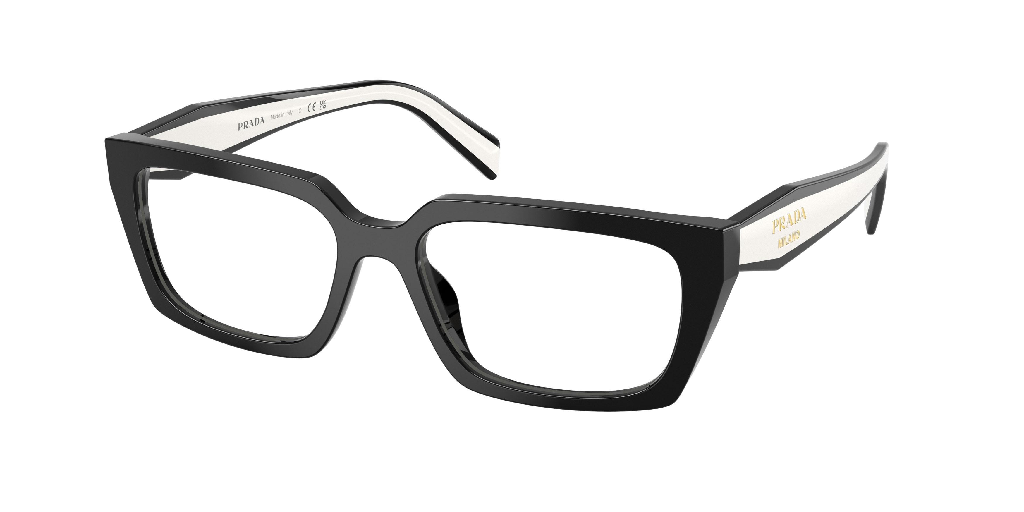 Eyeglasses Prada PR D05V (20G1O1) color nero shape rectangle lenses lente demo