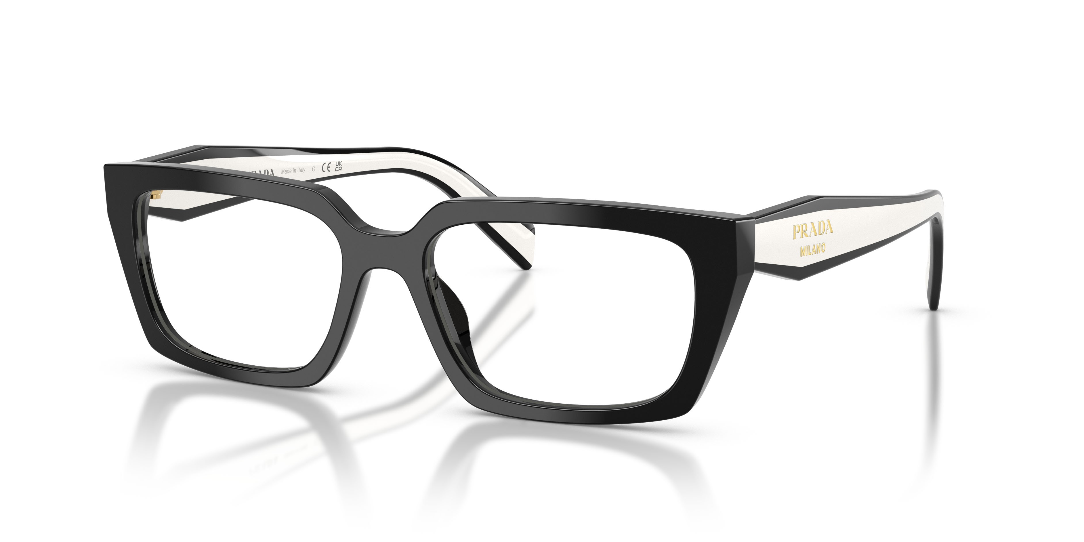 Eyeglasses Prada PR D05V (20G1O1) color nero shape rectangle lenses lente demo