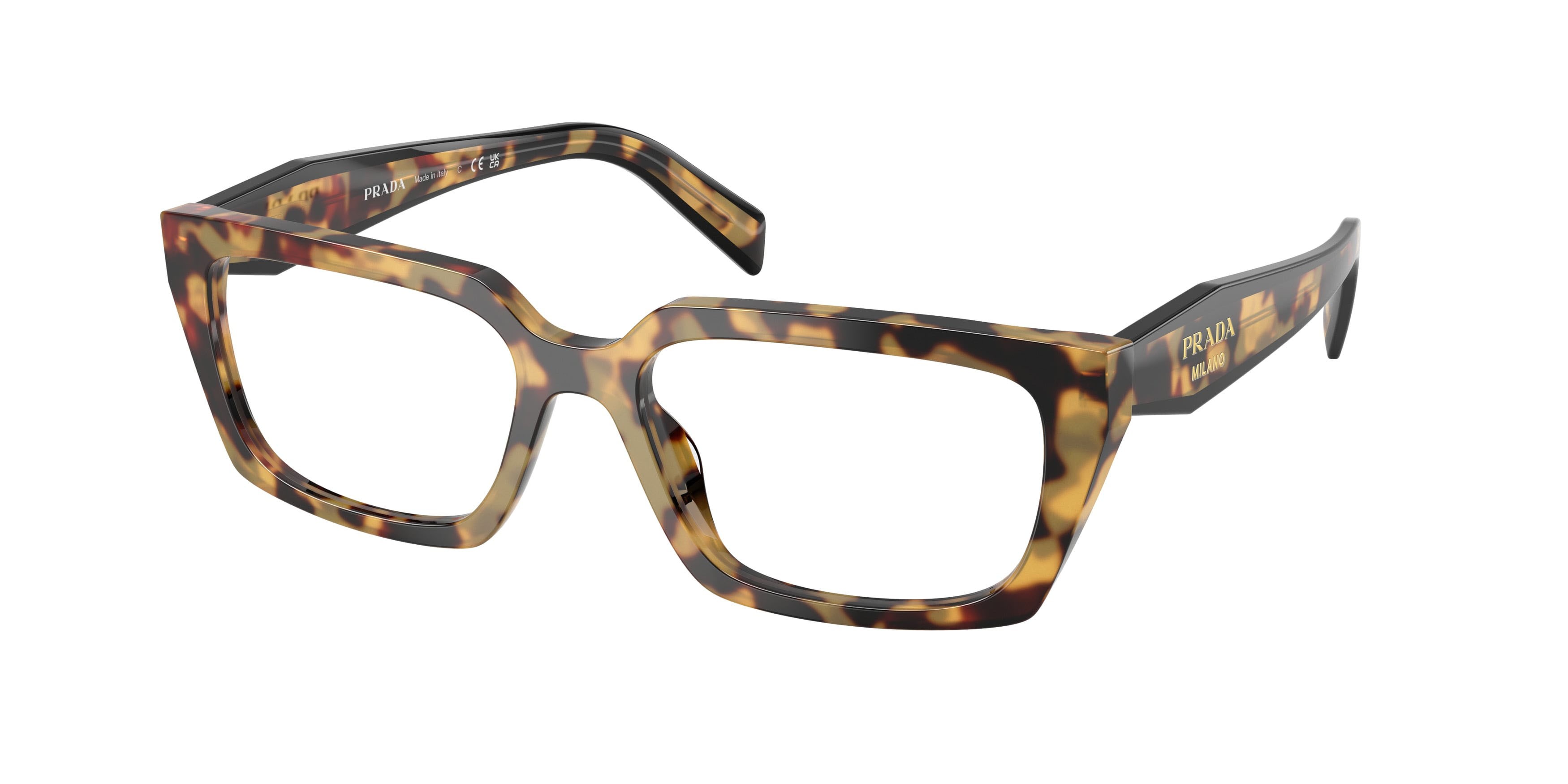 Eyeglasses Prada PR D05V (24L1O1) color havana medio shape rectangle lenses lente demo