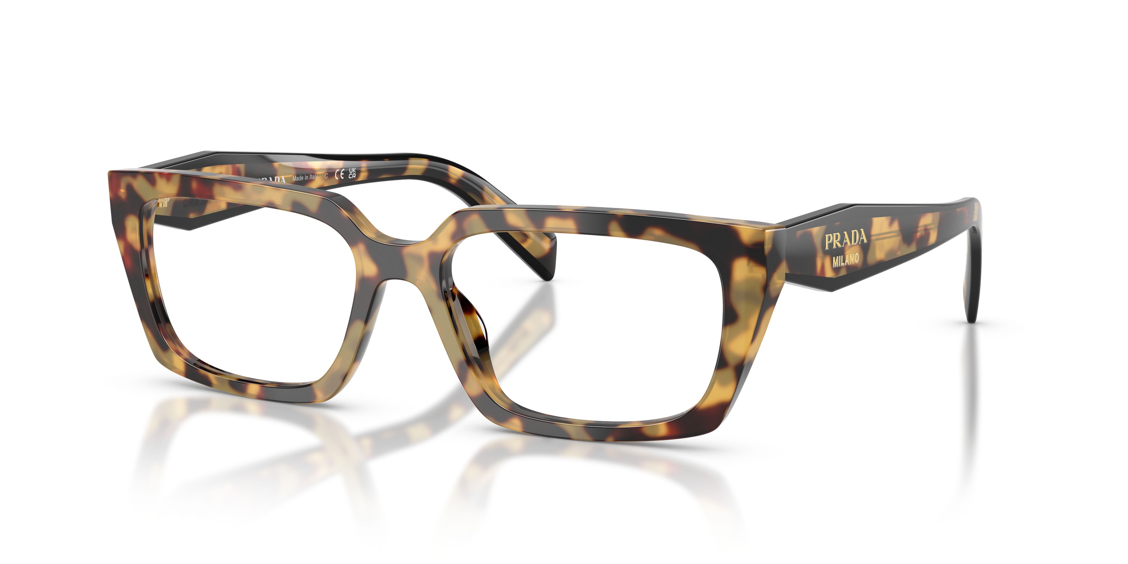 Eyeglasses Prada PR D05V (24L1O1) color havana medio shape rectangle lenses lente demo