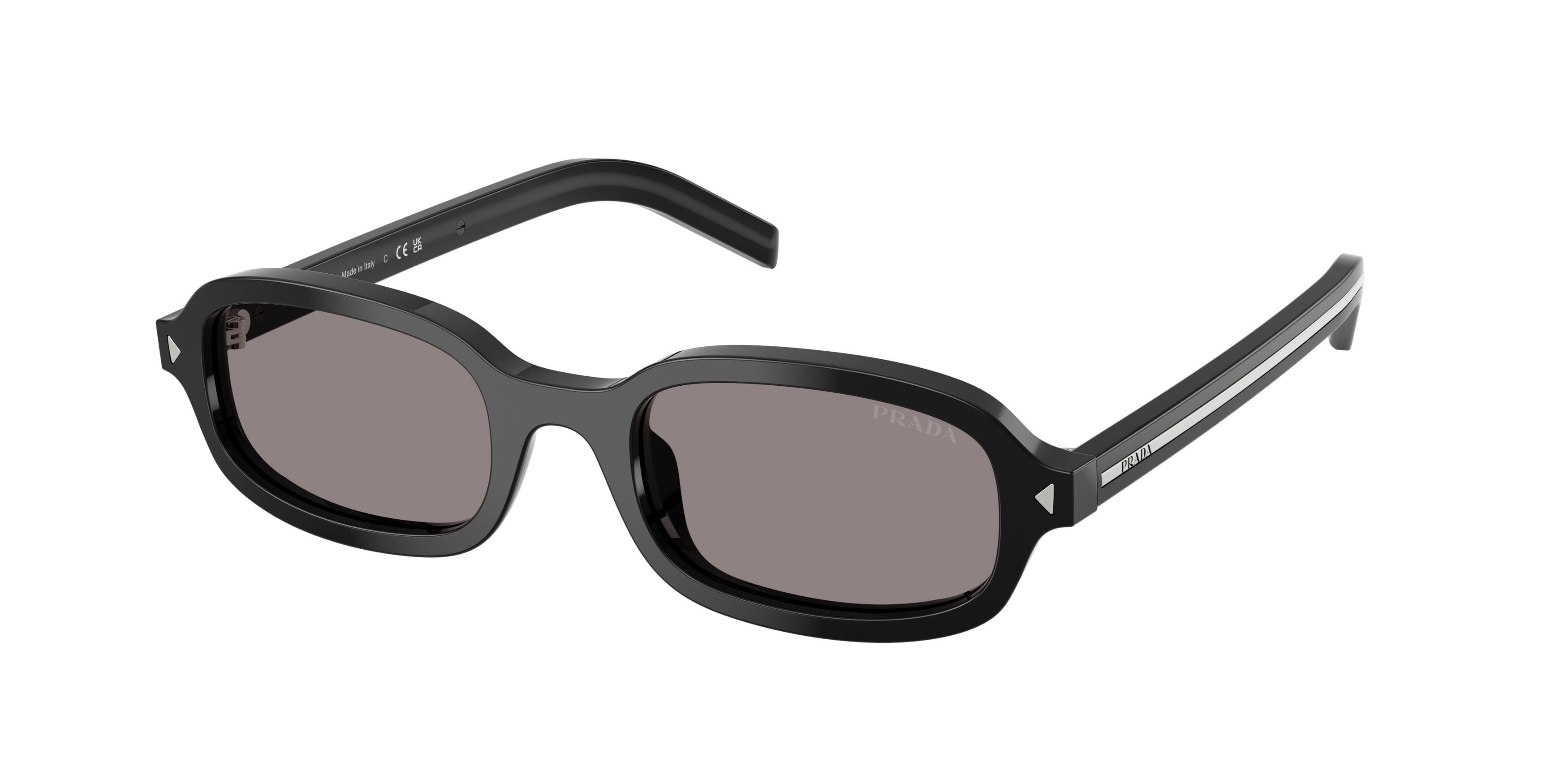 Occhiali da sole Prada PR D06S (16K03D) colore nero forma ovale lenti grigio