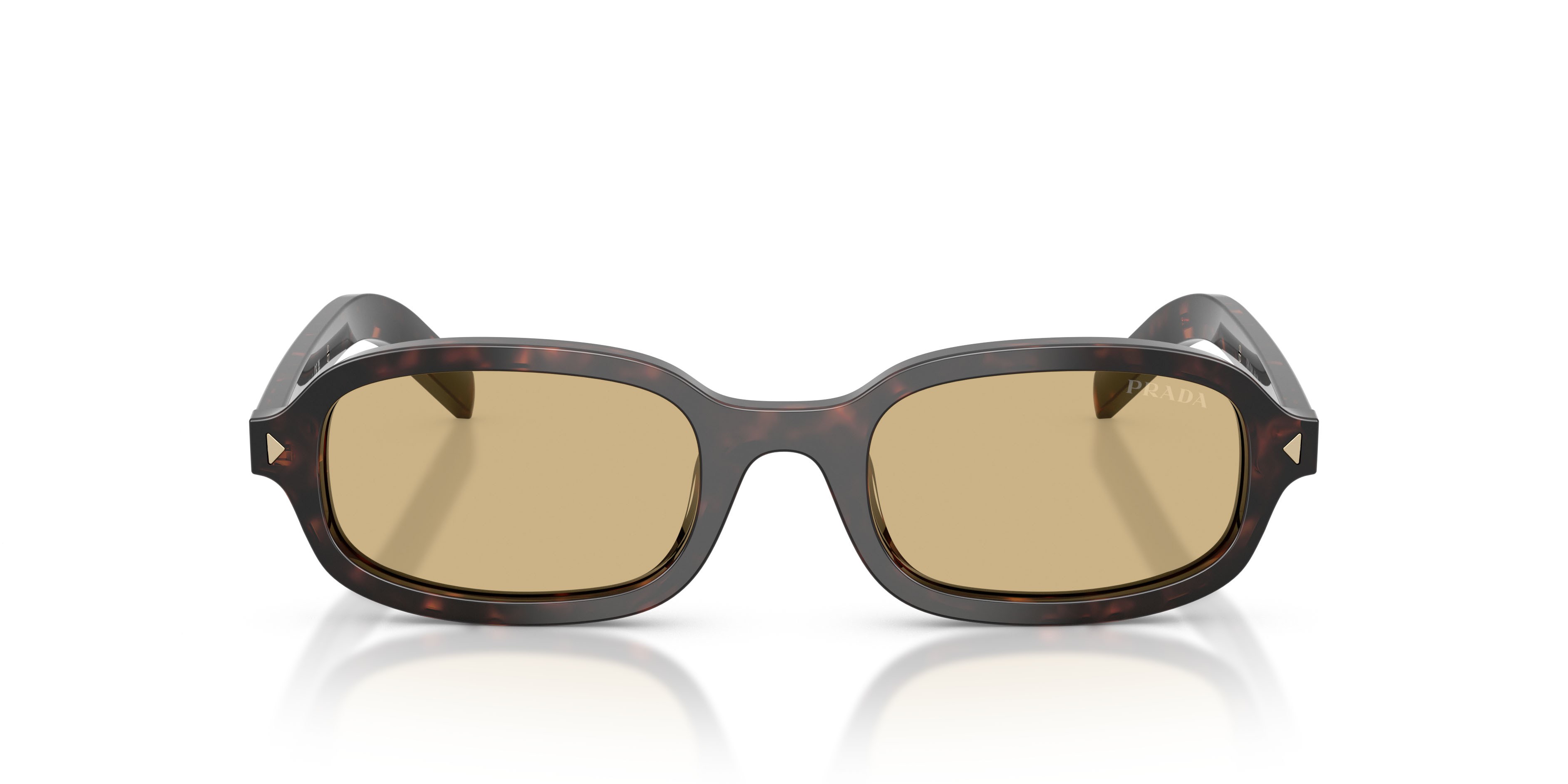 Sunglasses Prada PR D06S (17N70R) color root tartarugato shape oval lenses marrone chiaro
