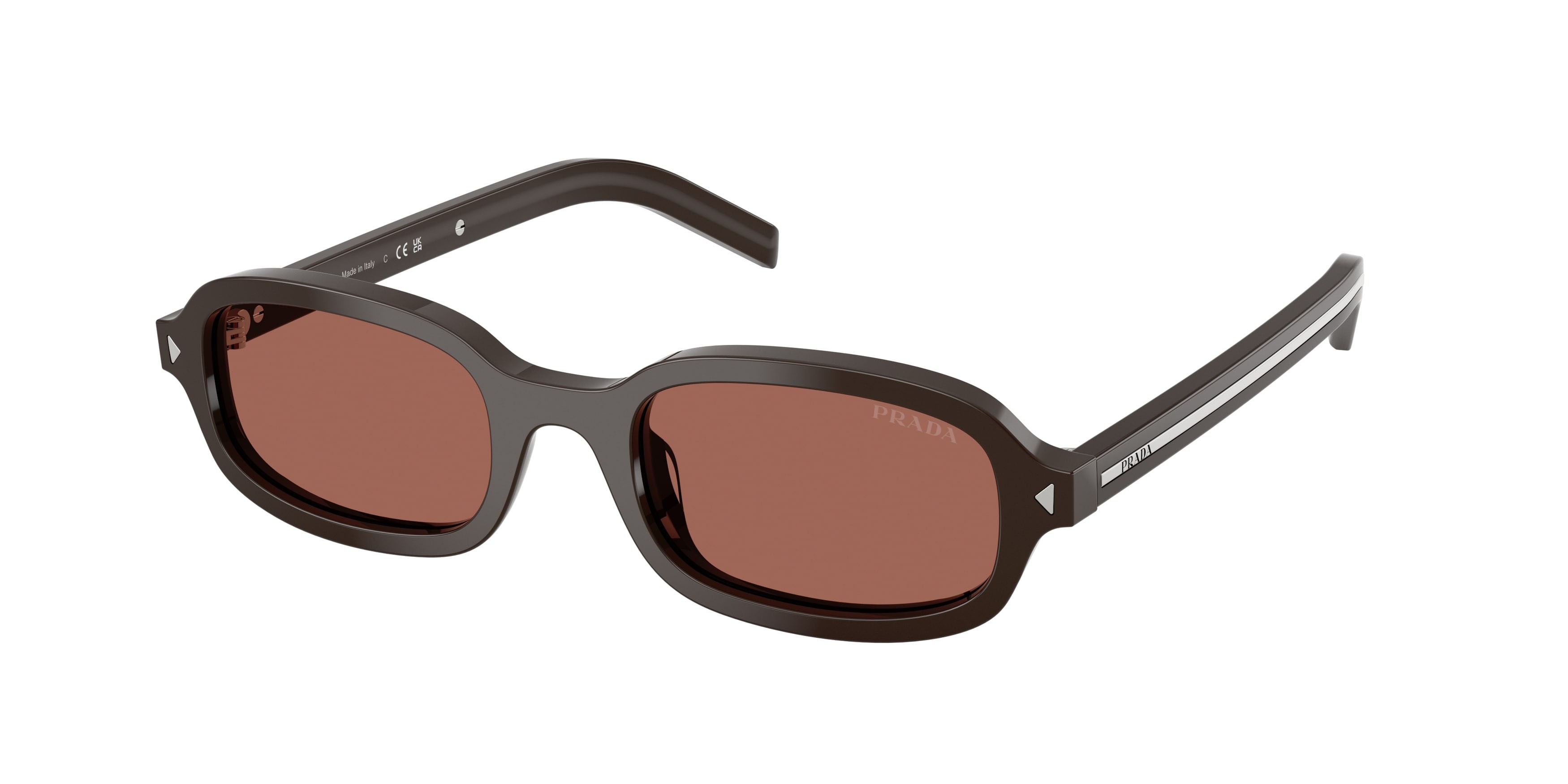 Occhiali da sole Prada PR D06S (27I20W) colore cigar forma ovale lenti marrone