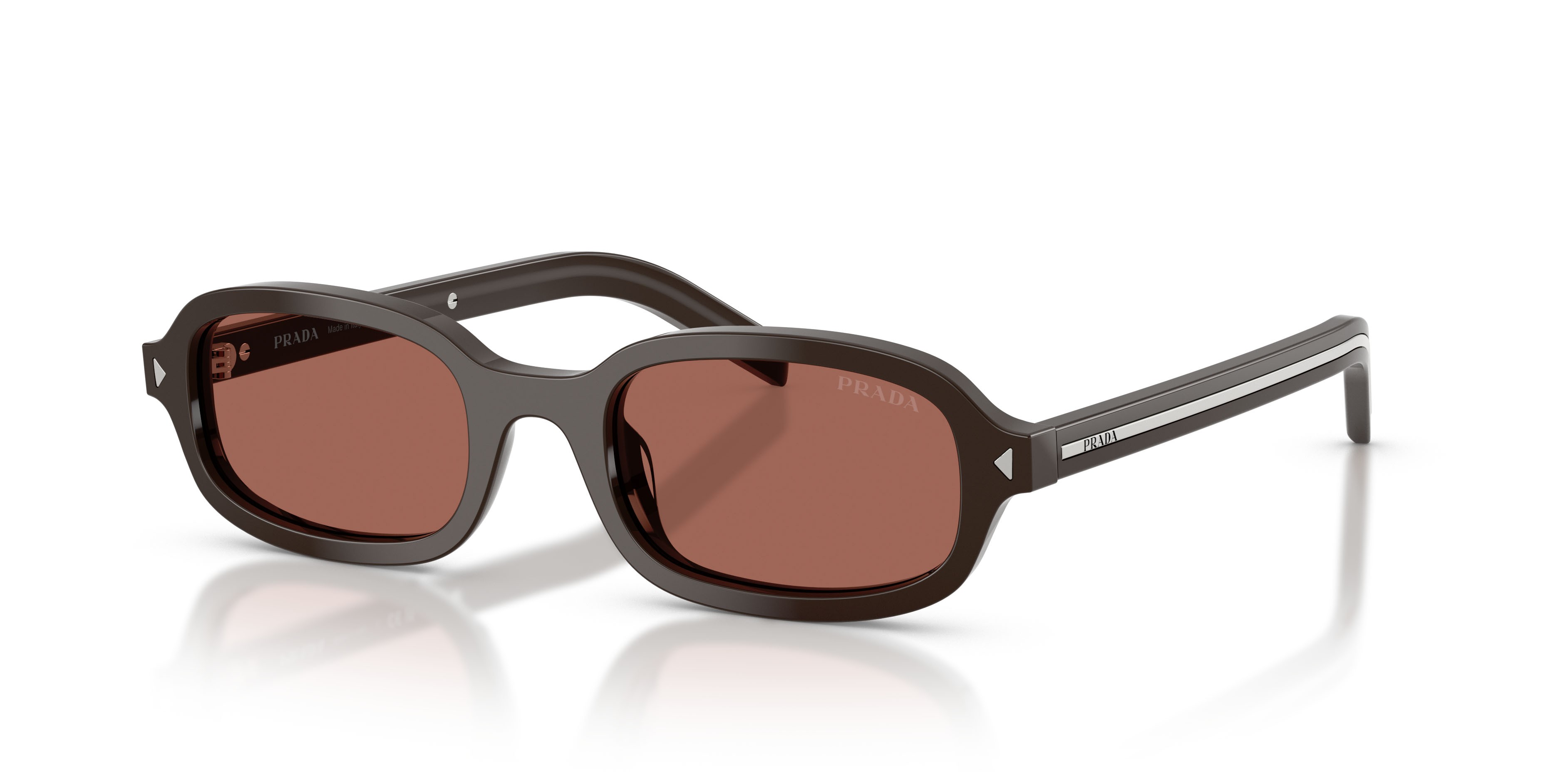 Occhiali da sole Prada PR D06S (27I20W) colore cigar forma ovale lenti marrone