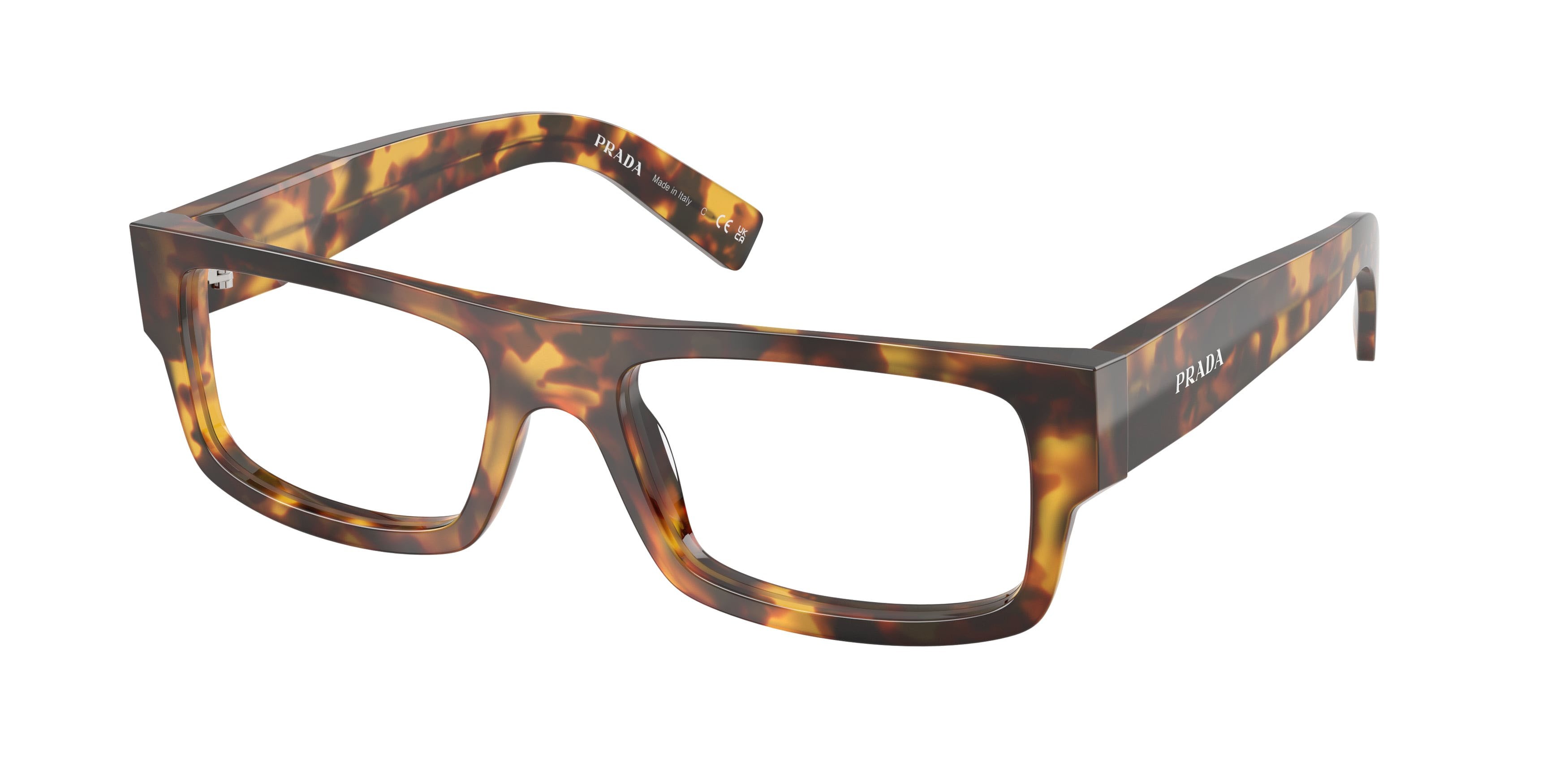 Eyeglasses Prada PR D06V (14L1O1) color havana miele shape rectangle lenses lente demo