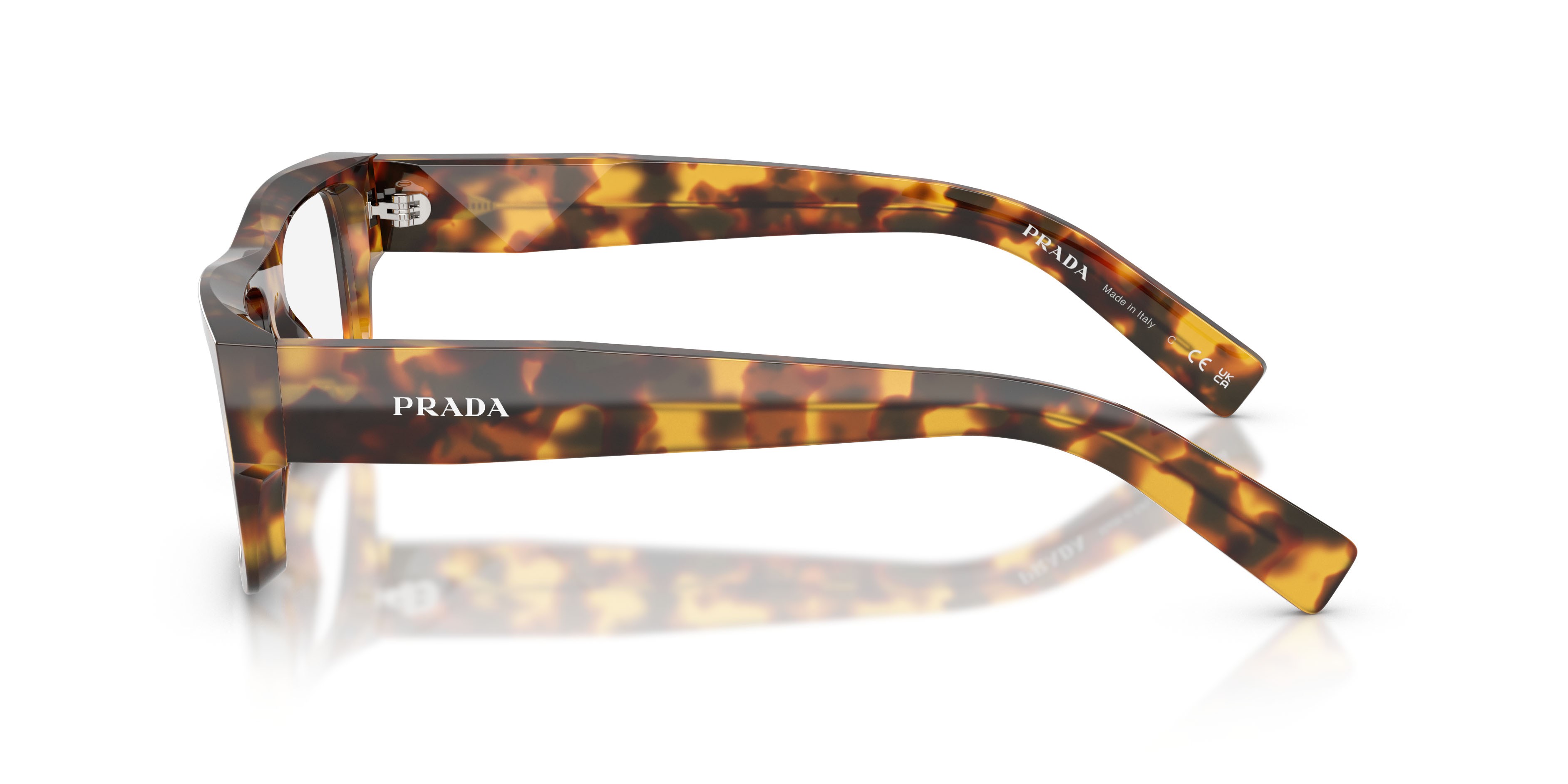 Eyeglasses Prada PR D06V (14L1O1) color havana miele shape rectangle lenses lente demo