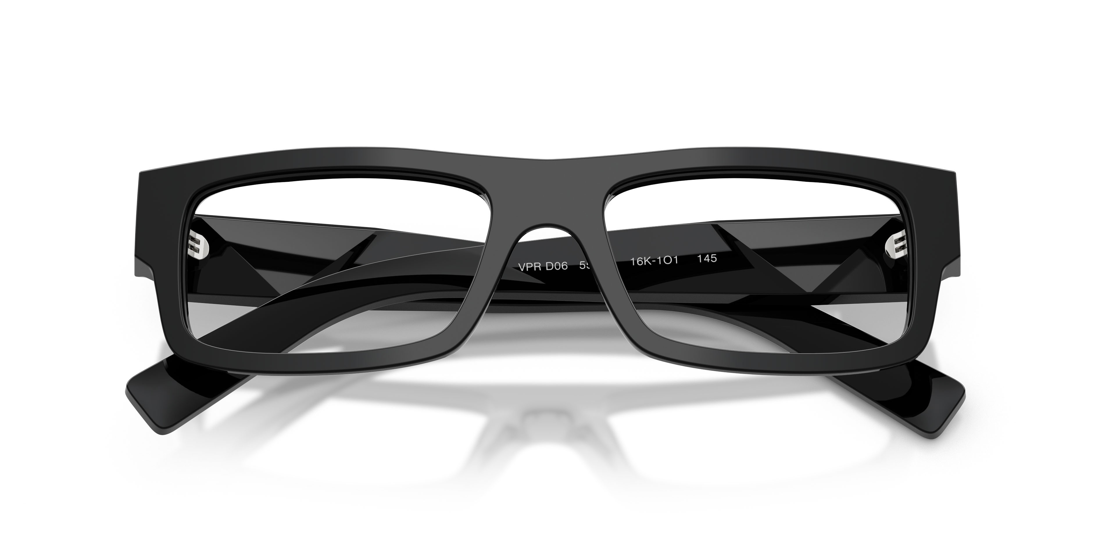 Eyeglasses Prada PR D06V (16K1O1) color nero shape rectangle lenses lente demo