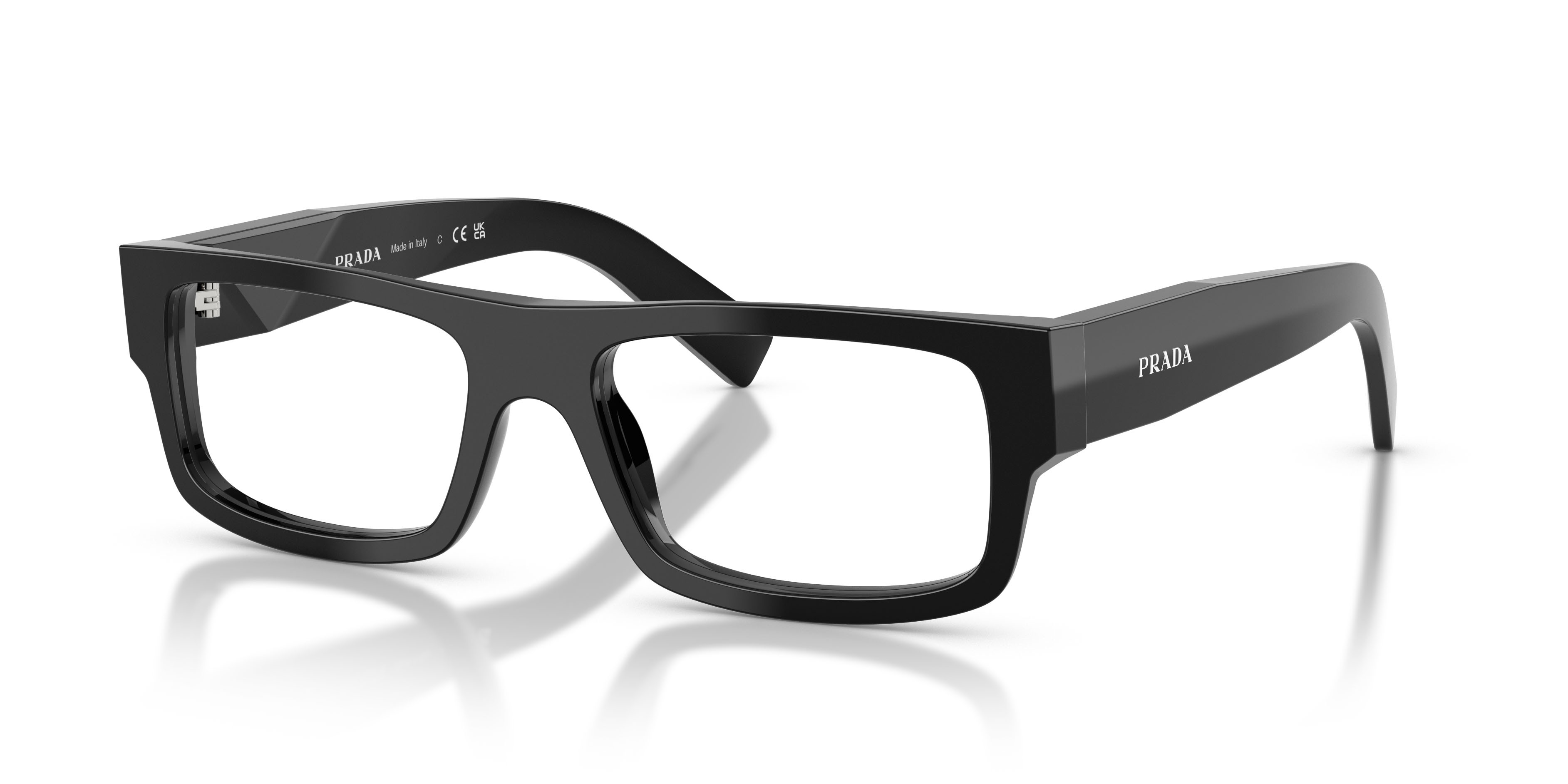 Eyeglasses Prada PR D06V (16K1O1) color nero shape rectangle lenses lente demo