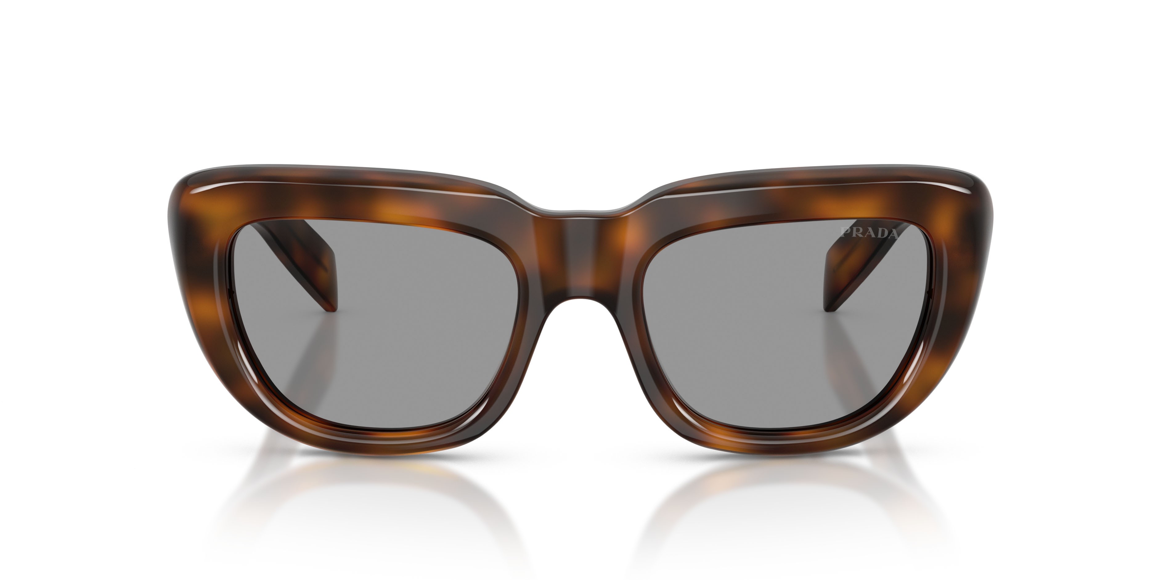 Sunglasses Prada PR D07S (20D50Q) color juniper tartarugato shape rectangle lenses grigio