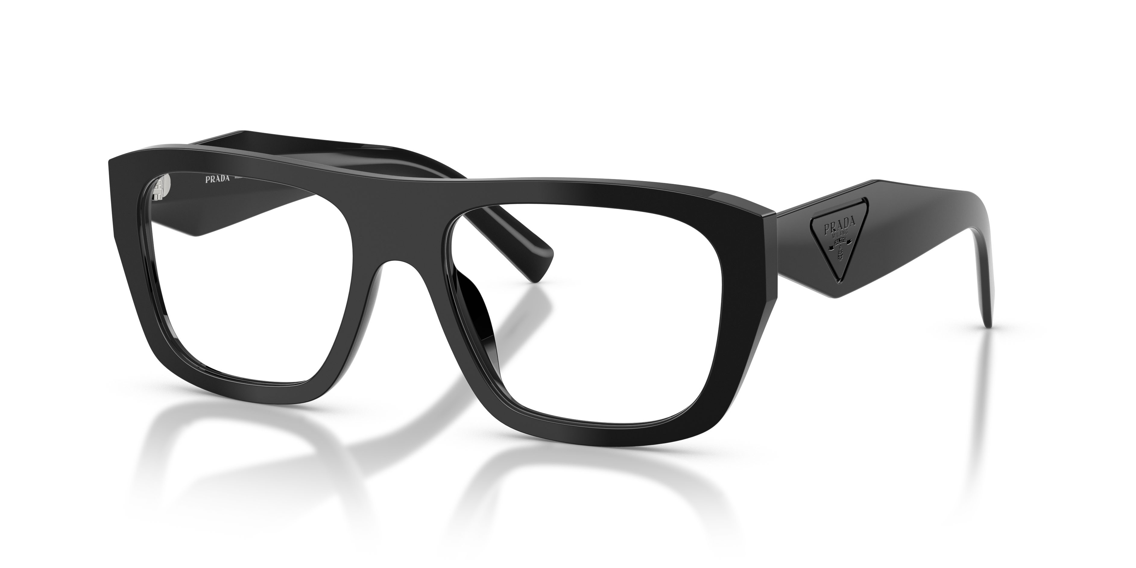 Eyeglasses Prada PR D07VU (16K1O1) color nero shape rectangle lenses lente demo