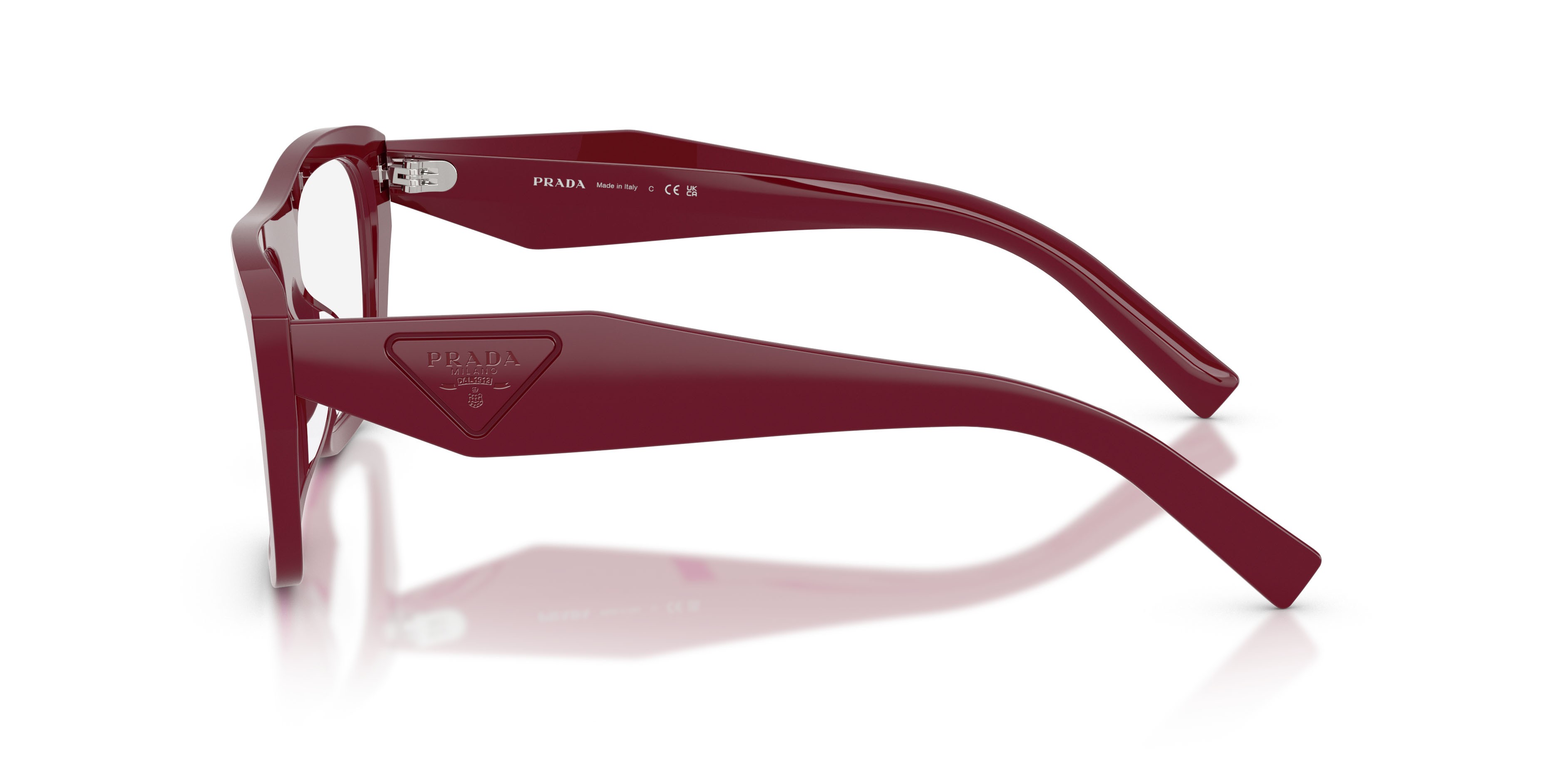 Eyeglasses Prada PR D07VU (23L1O1) color marrone shape rectangle lenses lente demo