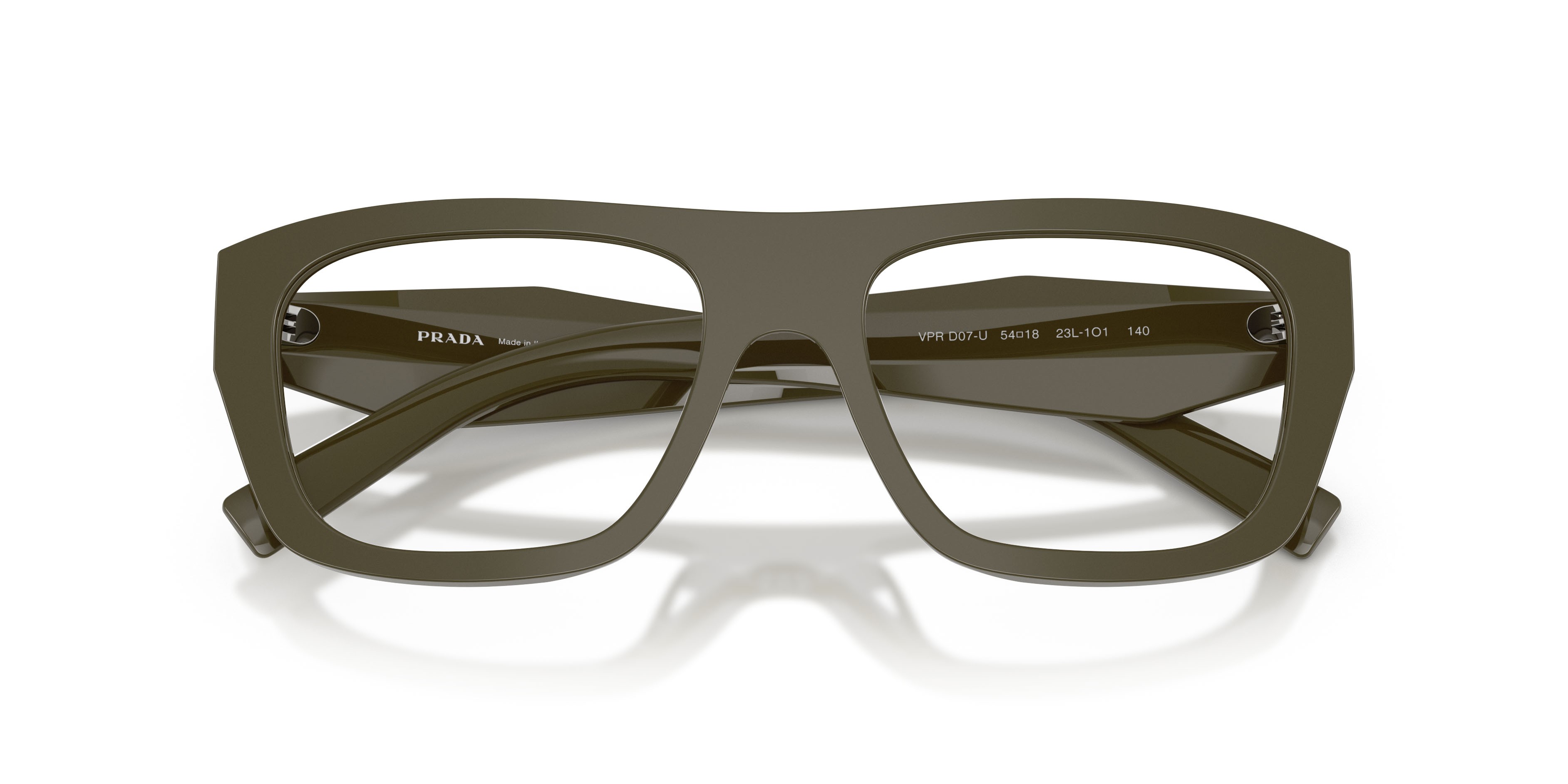 Eyeglasses Prada PR D07VU (26J1O1) color laurel shape rectangle lenses lente demo