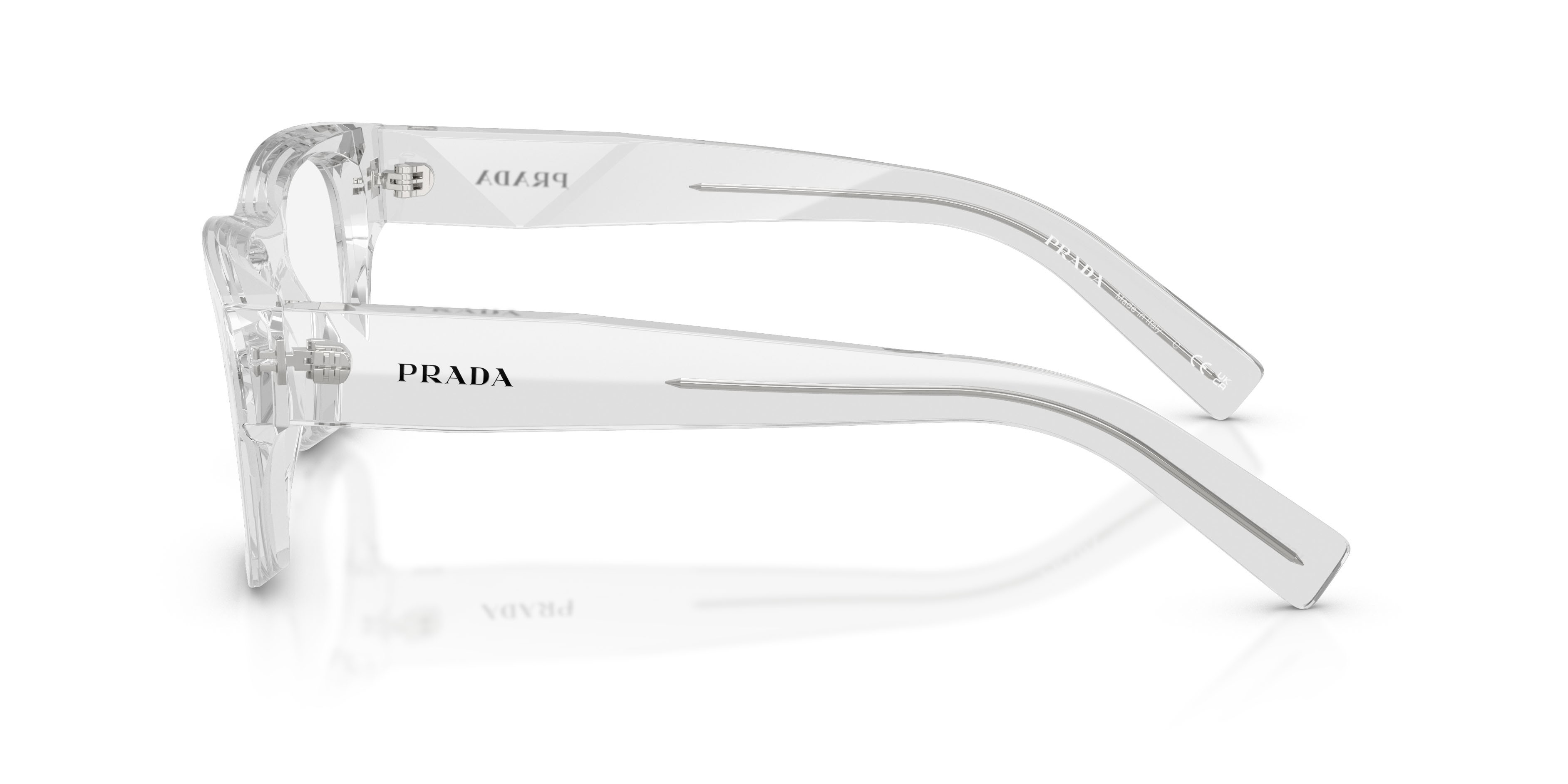 Eyeglasses Prada PR D08VU (12R1O1) color crystal trasparente shape square lenses lente demo