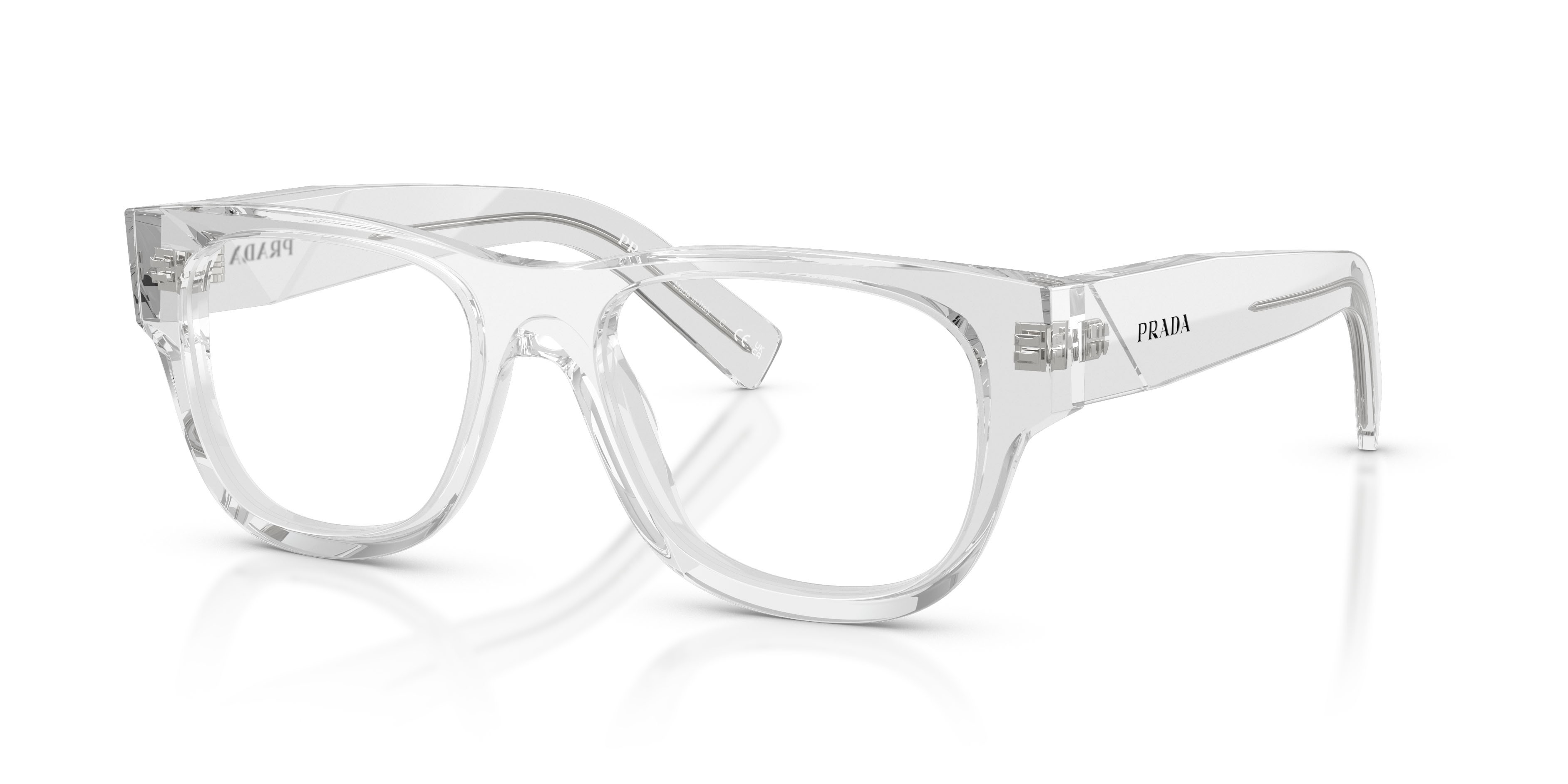Eyeglasses Prada PR D08VU (12R1O1) color crystal trasparente shape square lenses lente demo