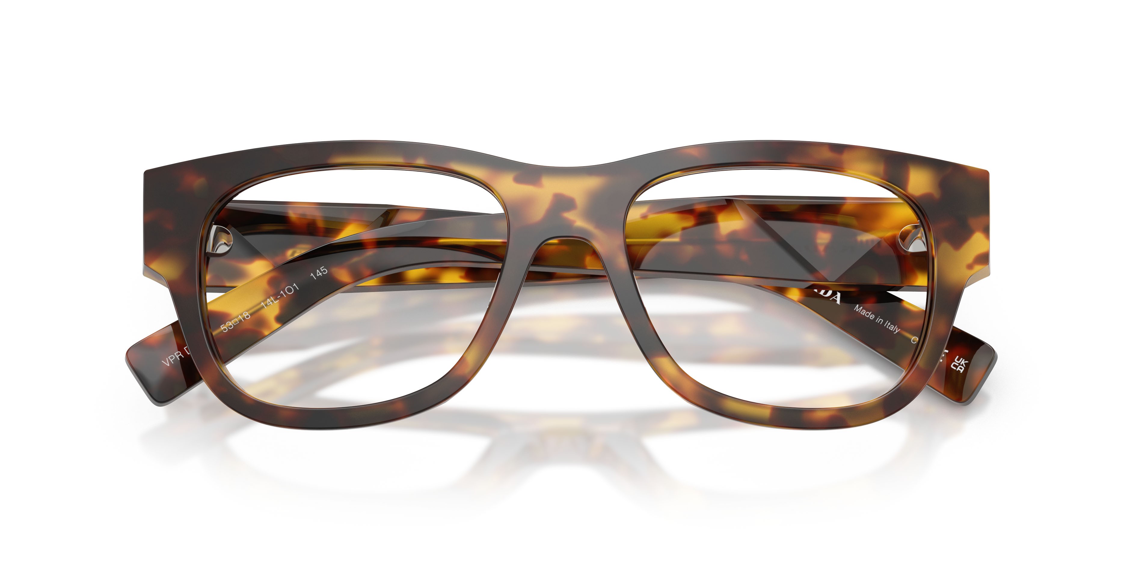 Eyeglasses Prada PR D08VU (14L1O1) color havana miele shape square lenses lente demo